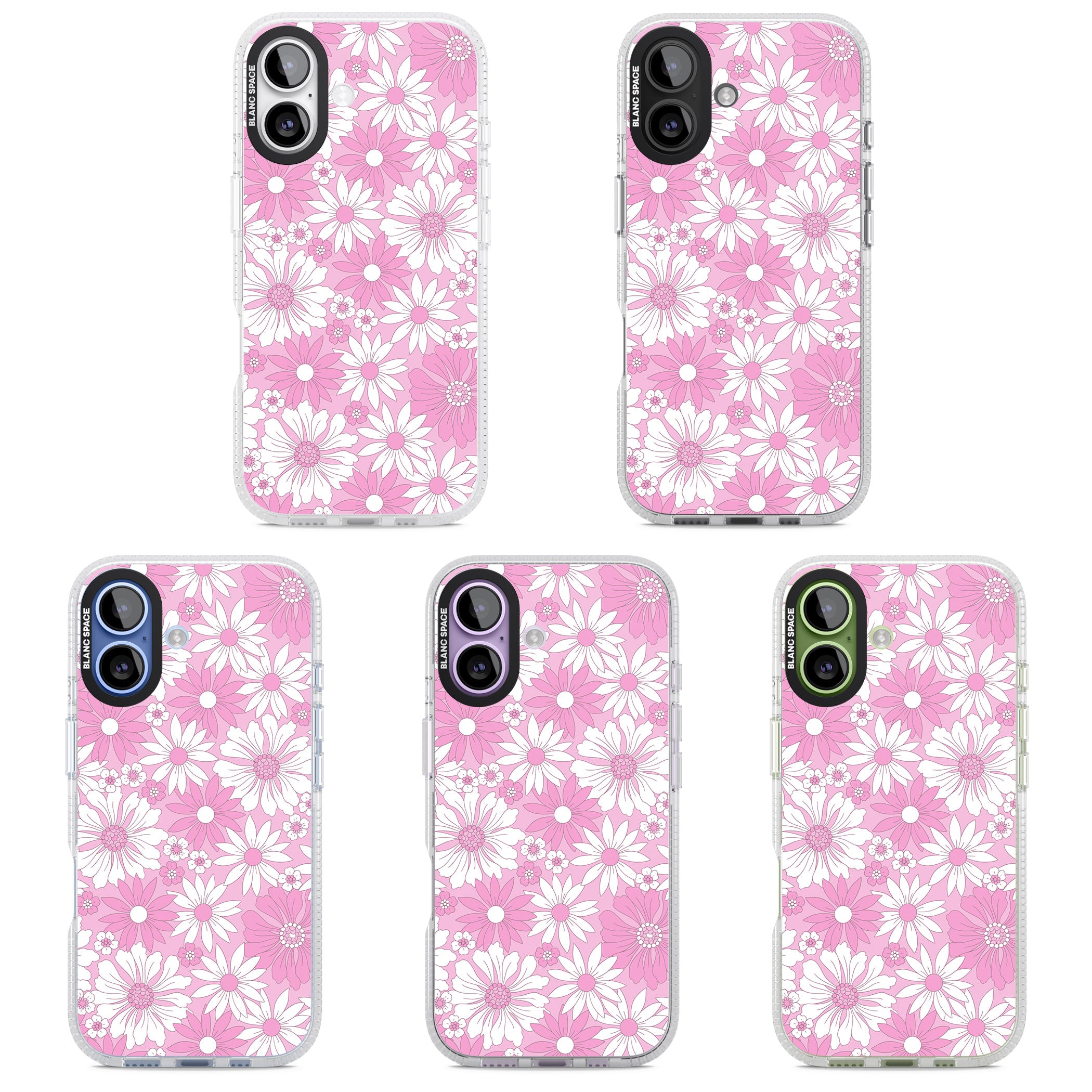 Pink White Flowers iPhone 17 Impact Air Clear Phone Case APT Impact Protection
