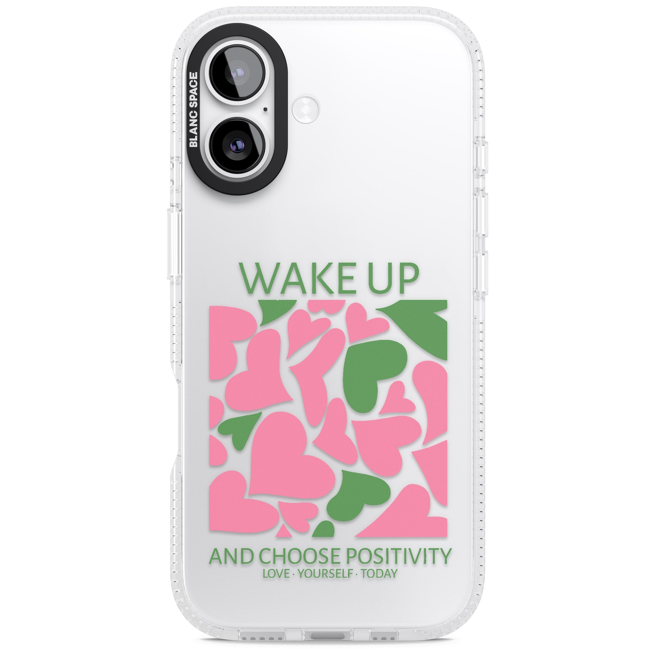 Wake Up And Choose Positivity iPhone 17 Impact Air Clear Phone Case