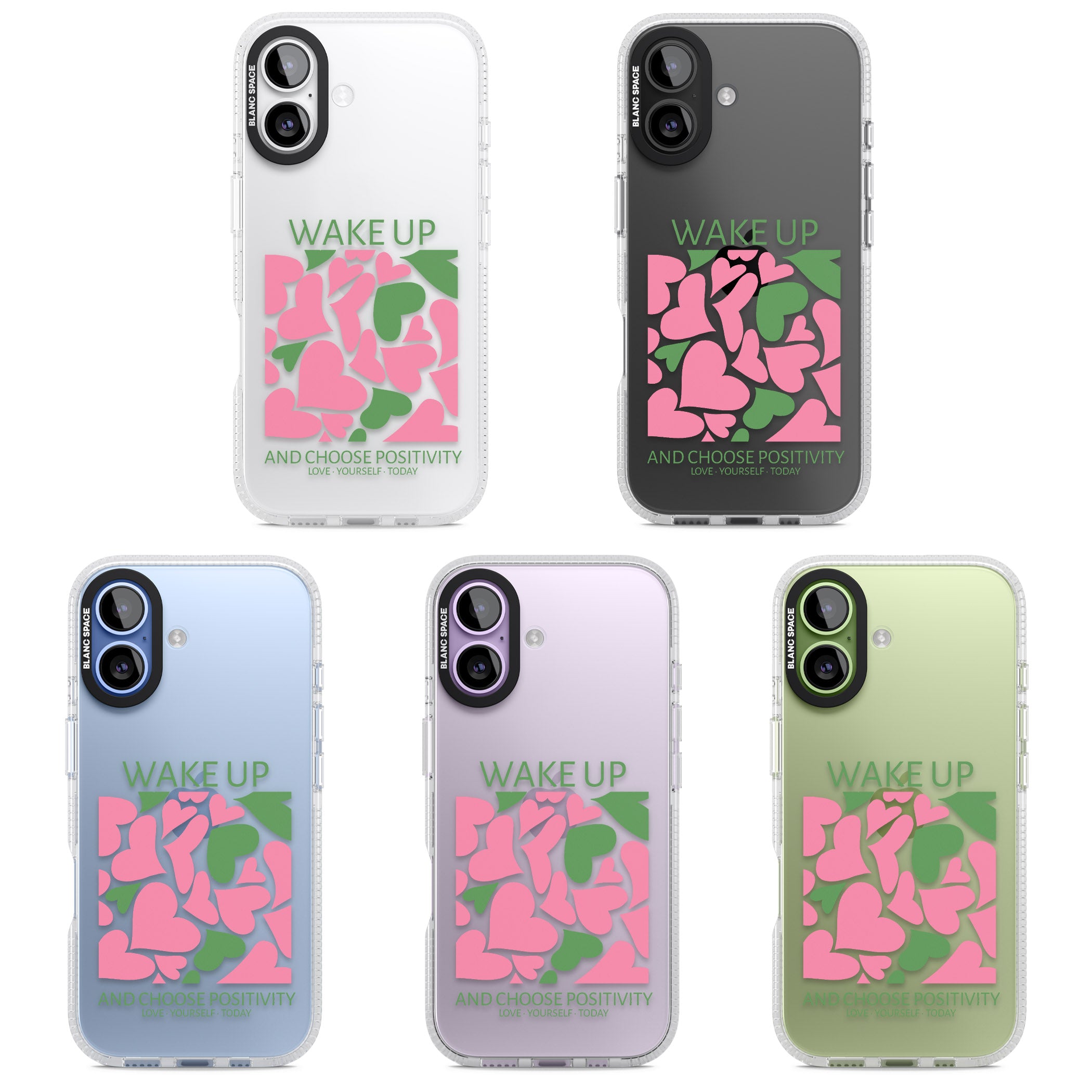 Wake Up And Choose Positivity iPhone 17 Impact Air Clear Phone Case APT Impact Protection