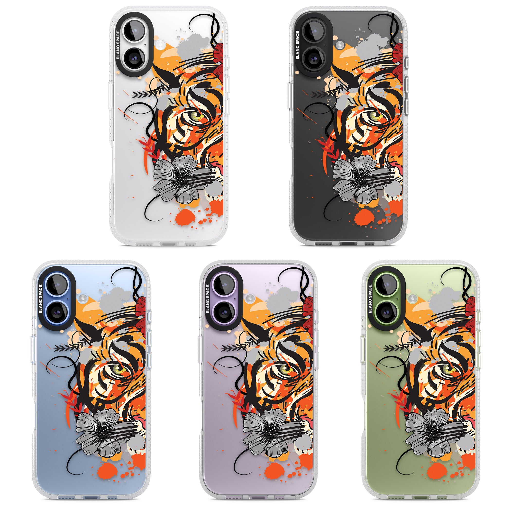 Sugar Skull Tiger iPhone 17 Impact Air Clear Phone Case APT Impact Protection