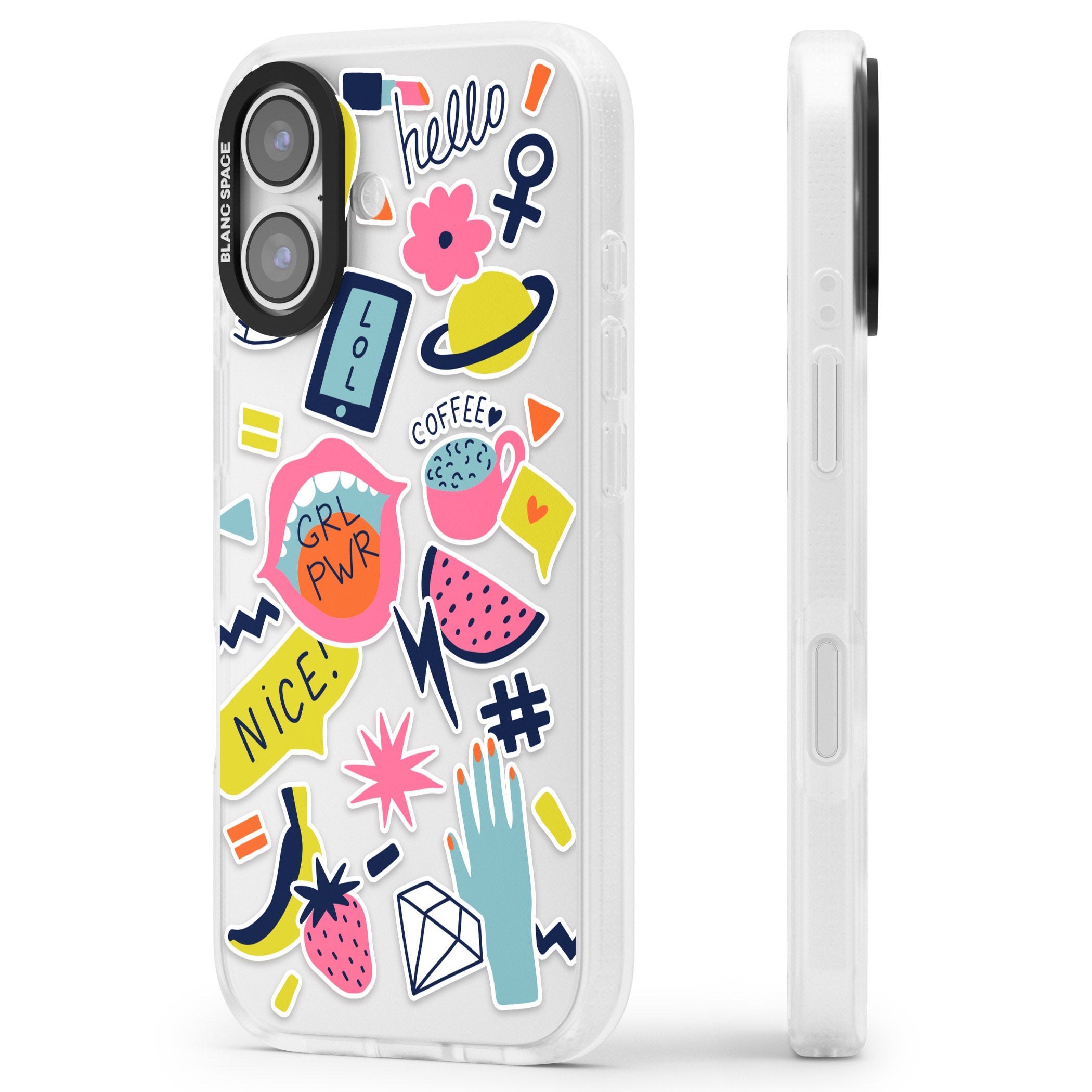Grl Pwr iPhone 17 Impact Air Clear Phone Case Side Profile