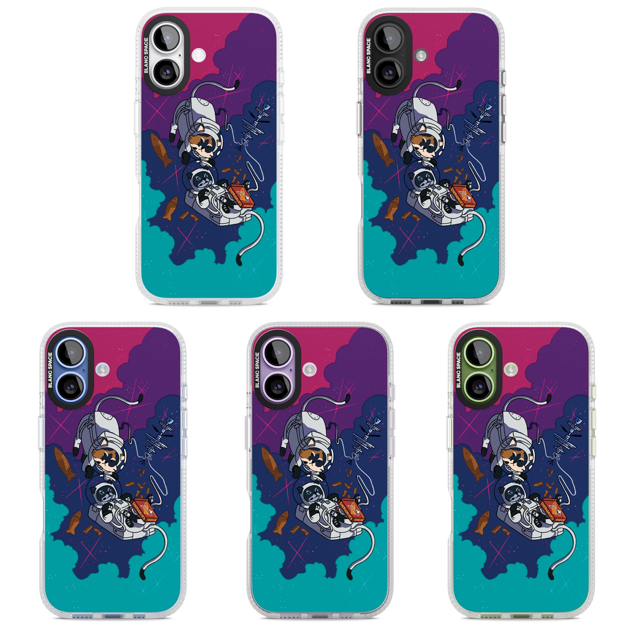 Cats In Space iPhone 17 Impact Air Clear Phone Case APT Impact Protection