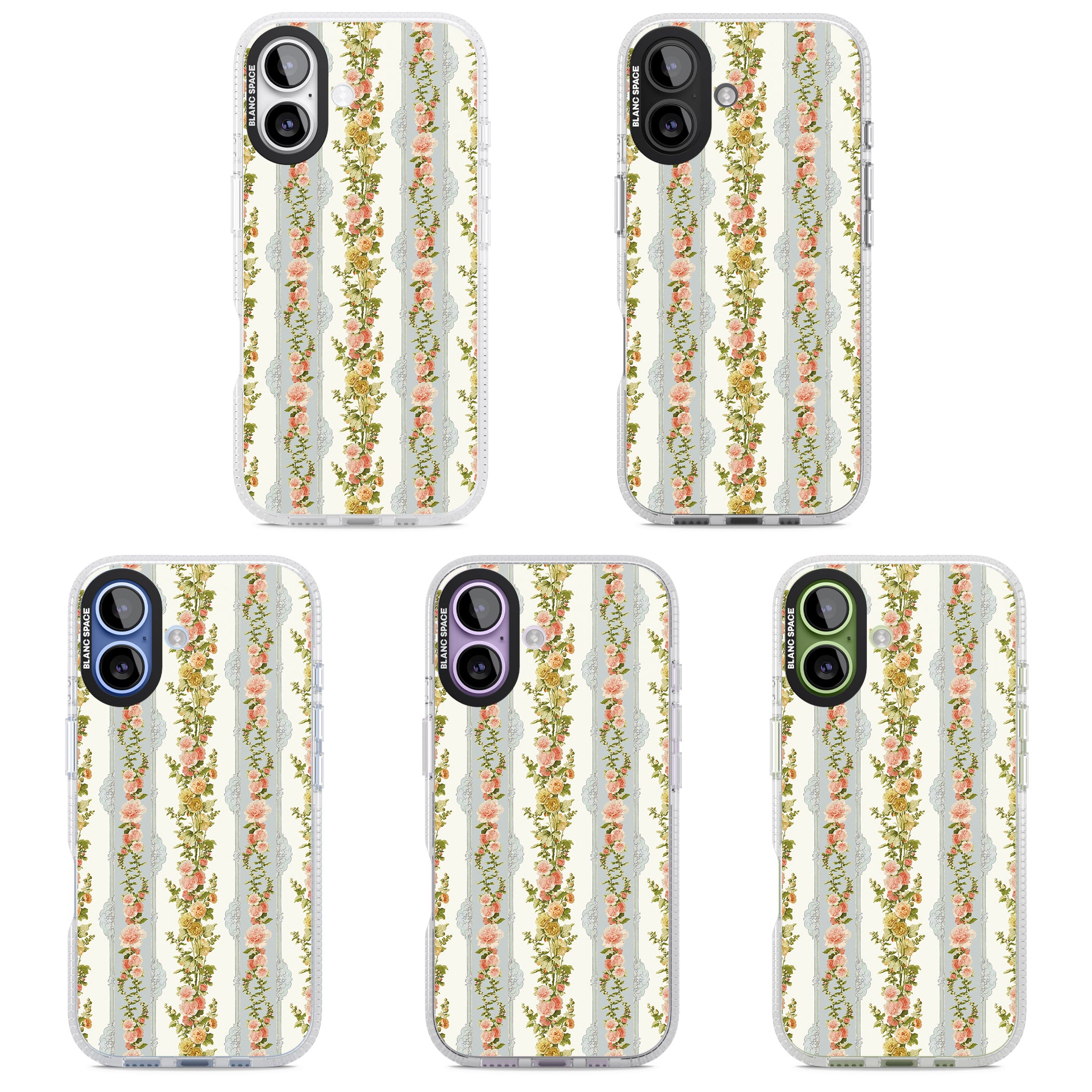 Vintage Floral Stripes iPhone 17 Impact Air Clear Phone Case APT Impact Protection
