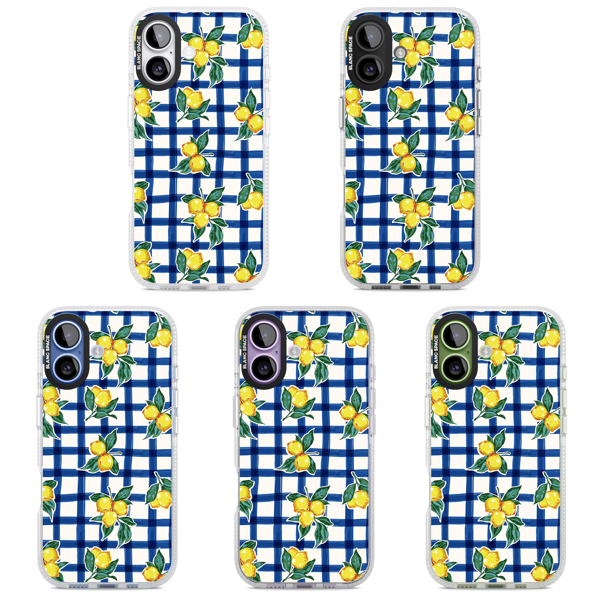 Lemon Gingham iPhone 17 Impact Air Clear Phone Case APT Impact Protection