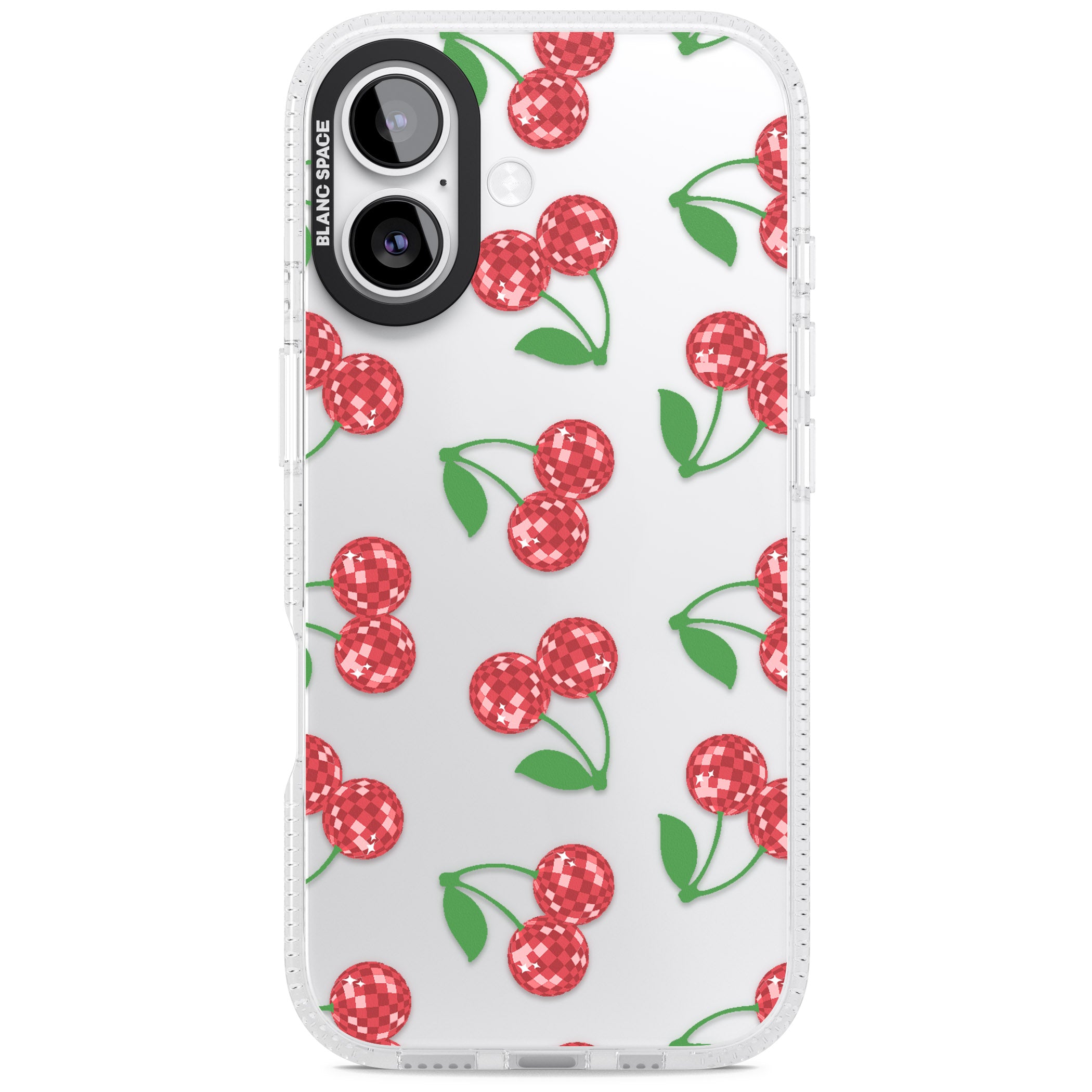 Disco Cherry Pattern iPhone 17 Impact Air Clear Phone Case