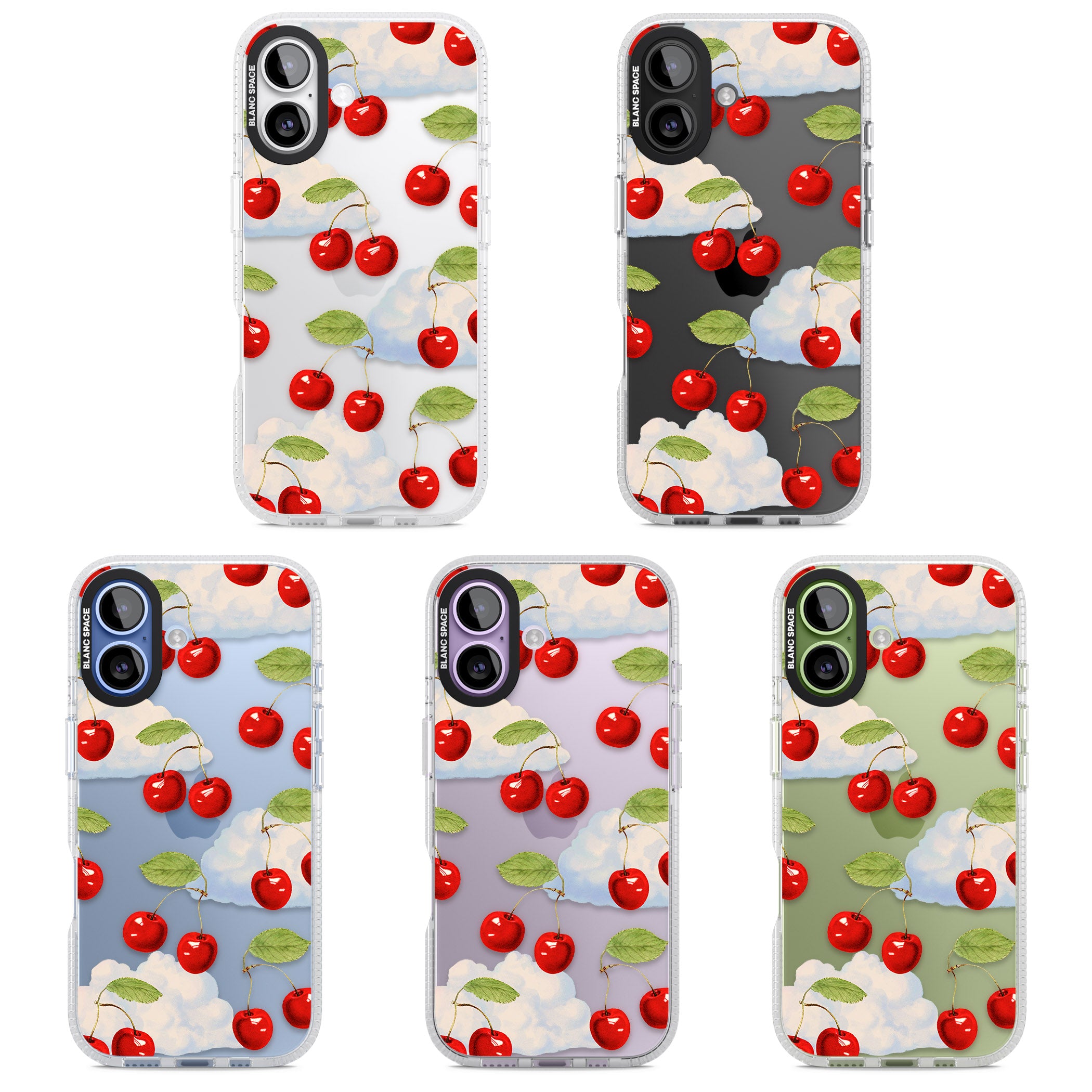 Vintage Cherries & Clouds iPhone 17 Impact Air Clear Phone Case APT Impact Protection