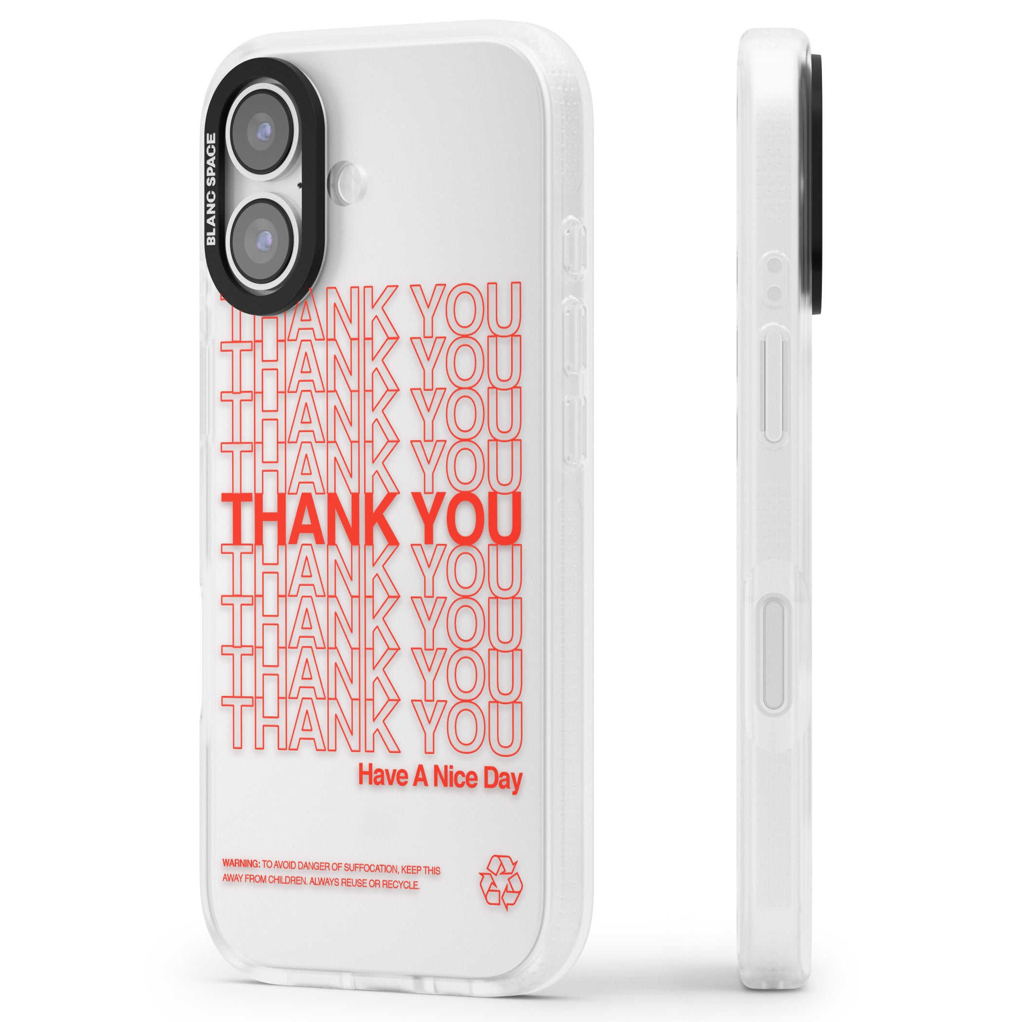 Thank You Have A Nice Day iPhone 17 Impact Air Clear Phone Case Side Profile