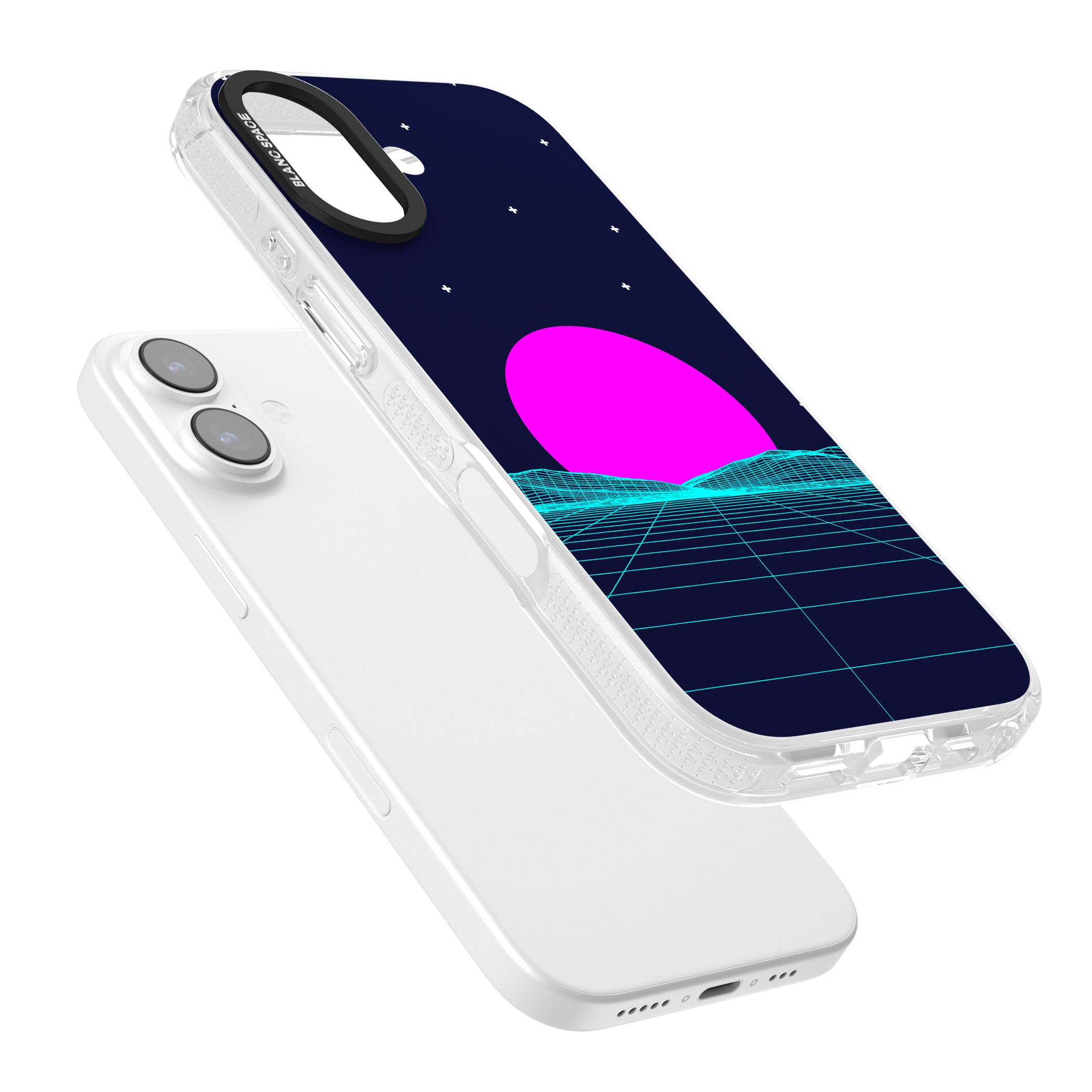 Miami Sunset Vaporwave iPhone 17 Impact Air Clear Phone Case Colours
