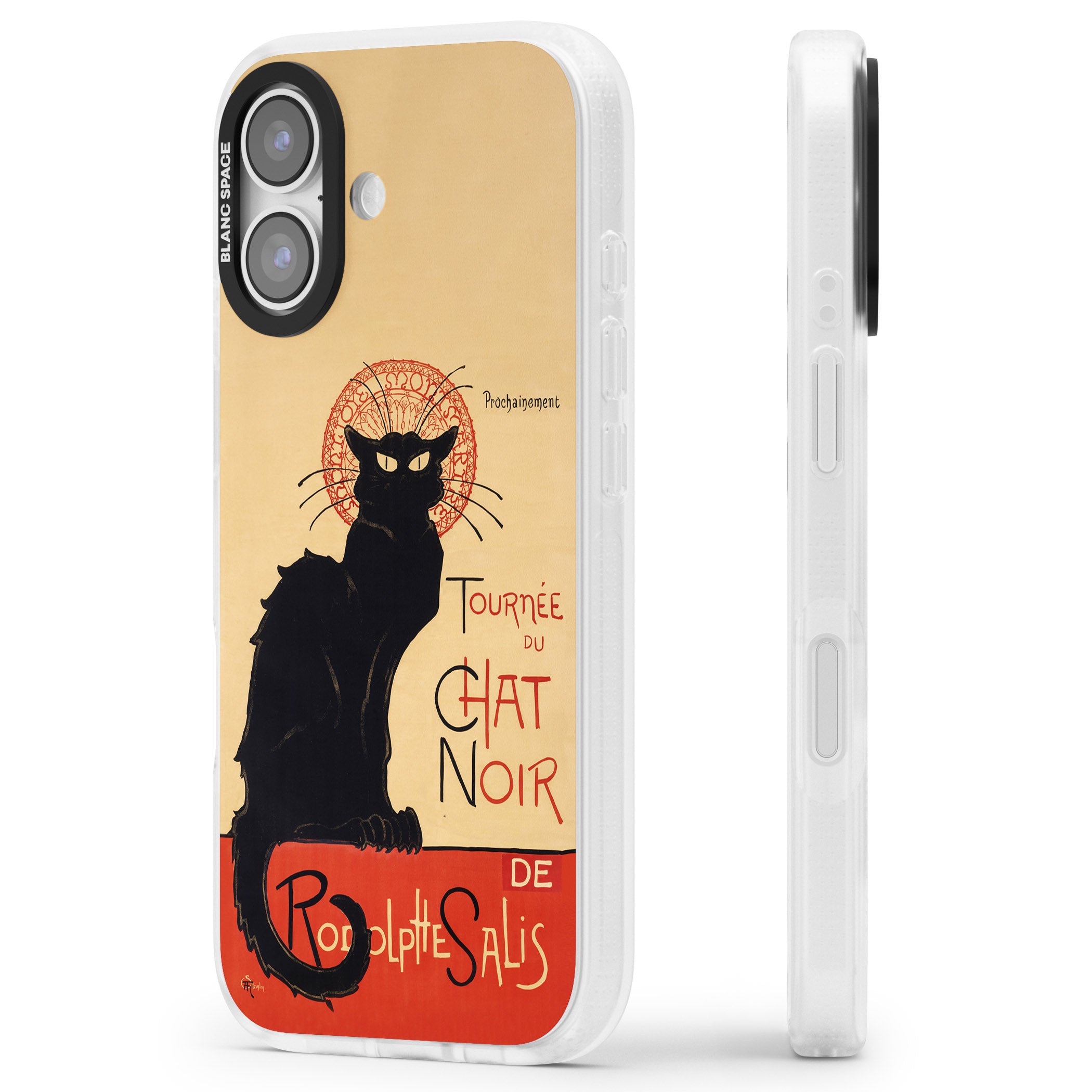 Tournee Du Chat Noir Poster iPhone 17 Impact Air Clear Phone Case Side Profile