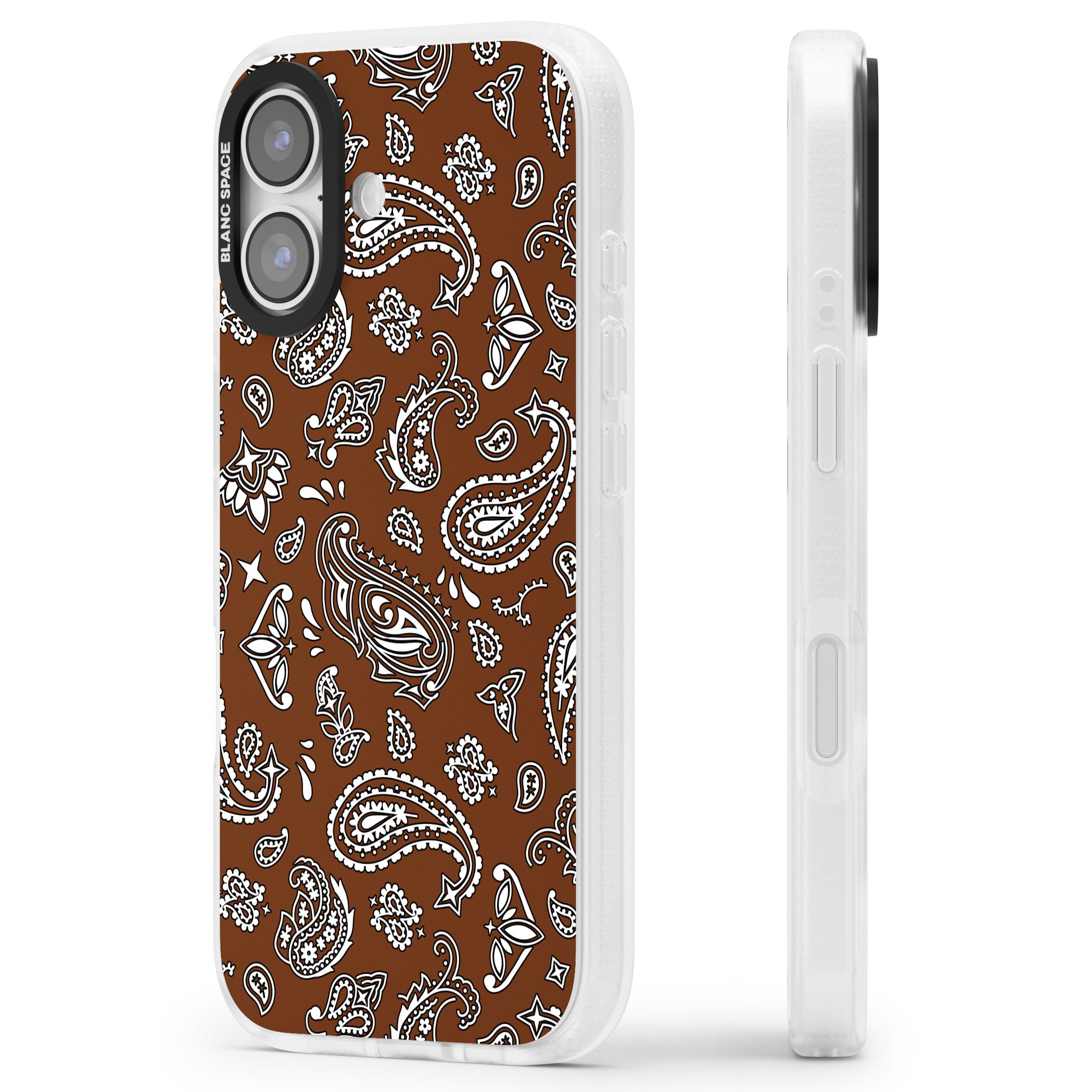 Brown Bandana iPhone 17 Impact Air Clear Phone Case Side Profile