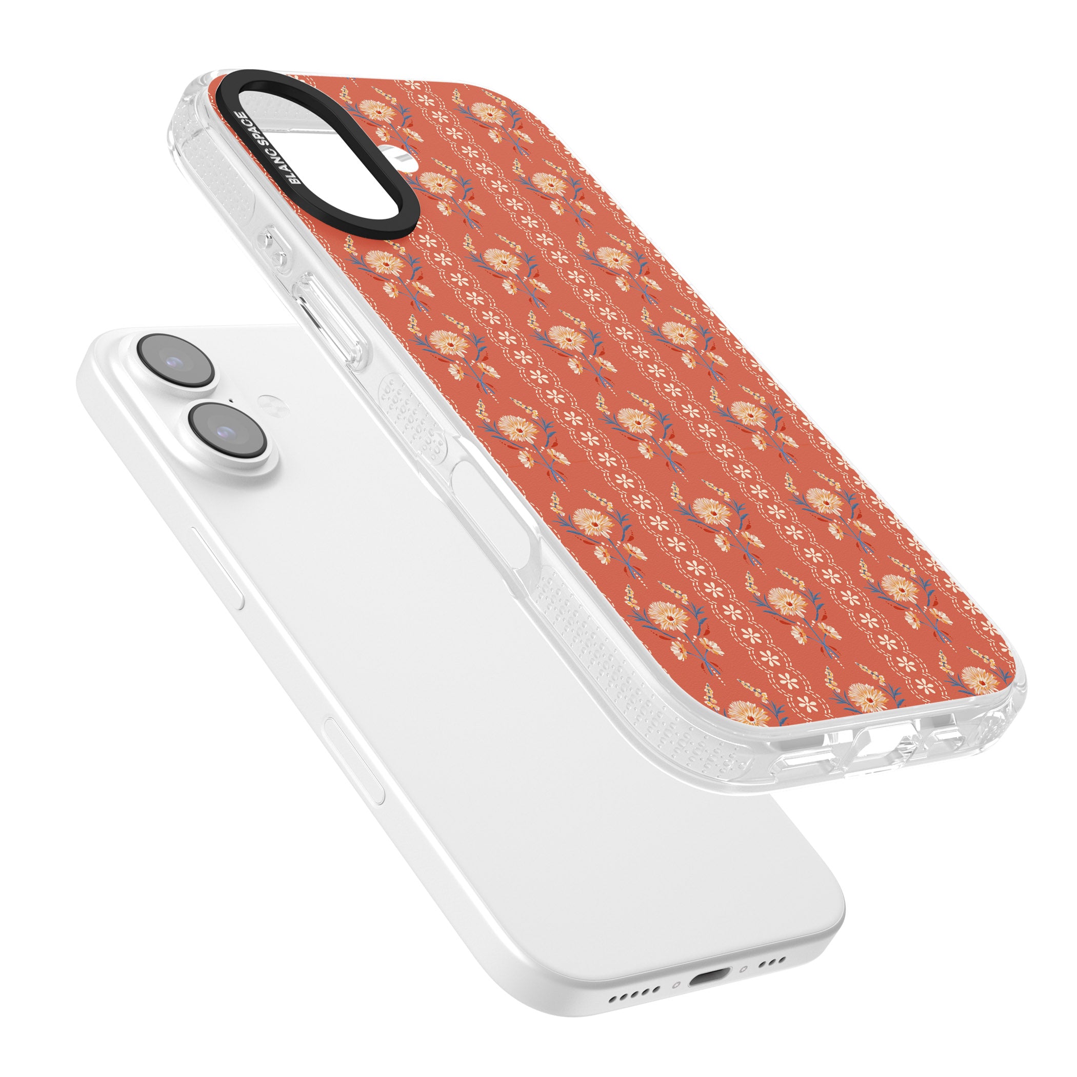 Vintage Terracotta Floral iPhone 17 Impact Air Clear Phone Case Colours