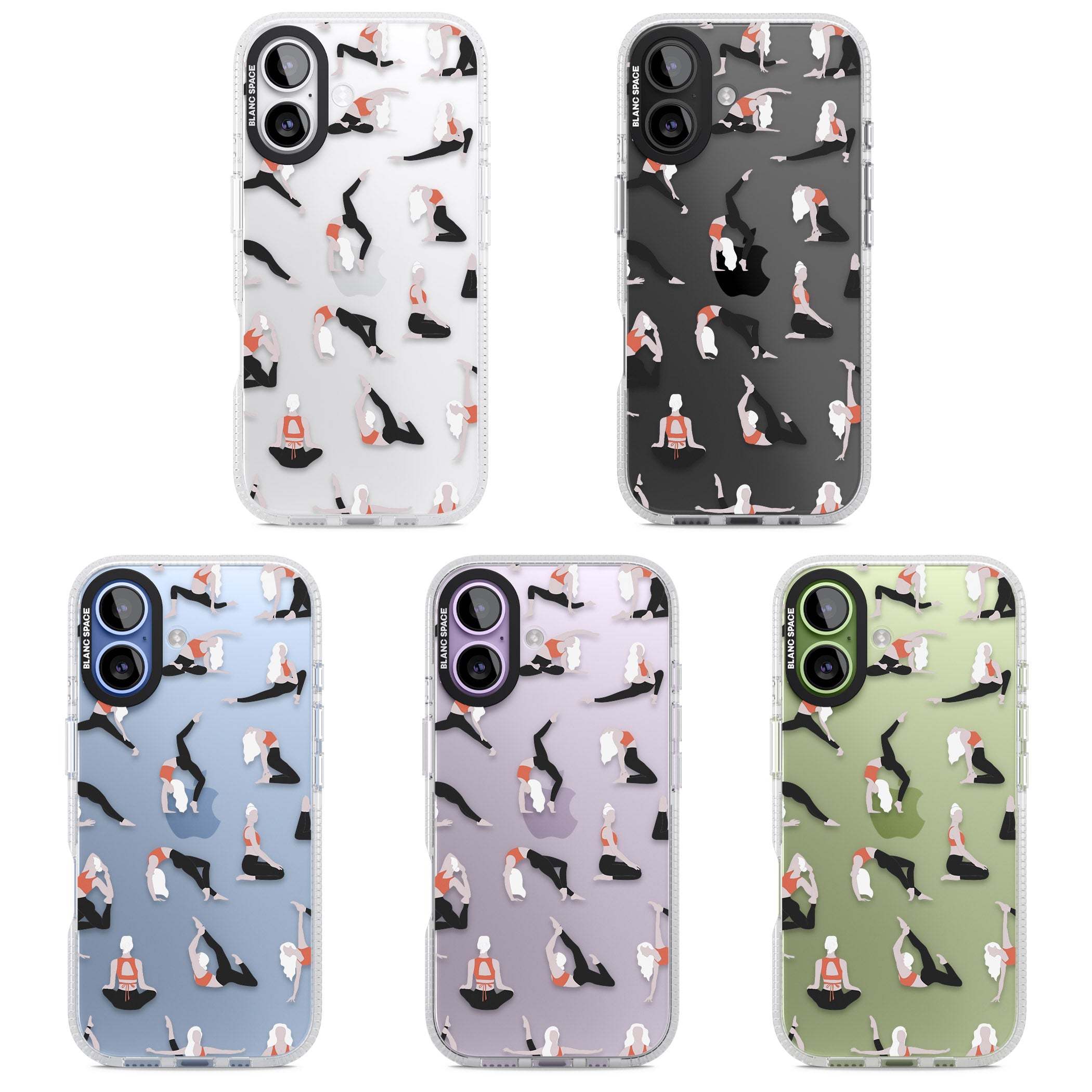 Yoga Poses Clear iPhone 17 Impact Air Clear Phone Case APT Impact Protection