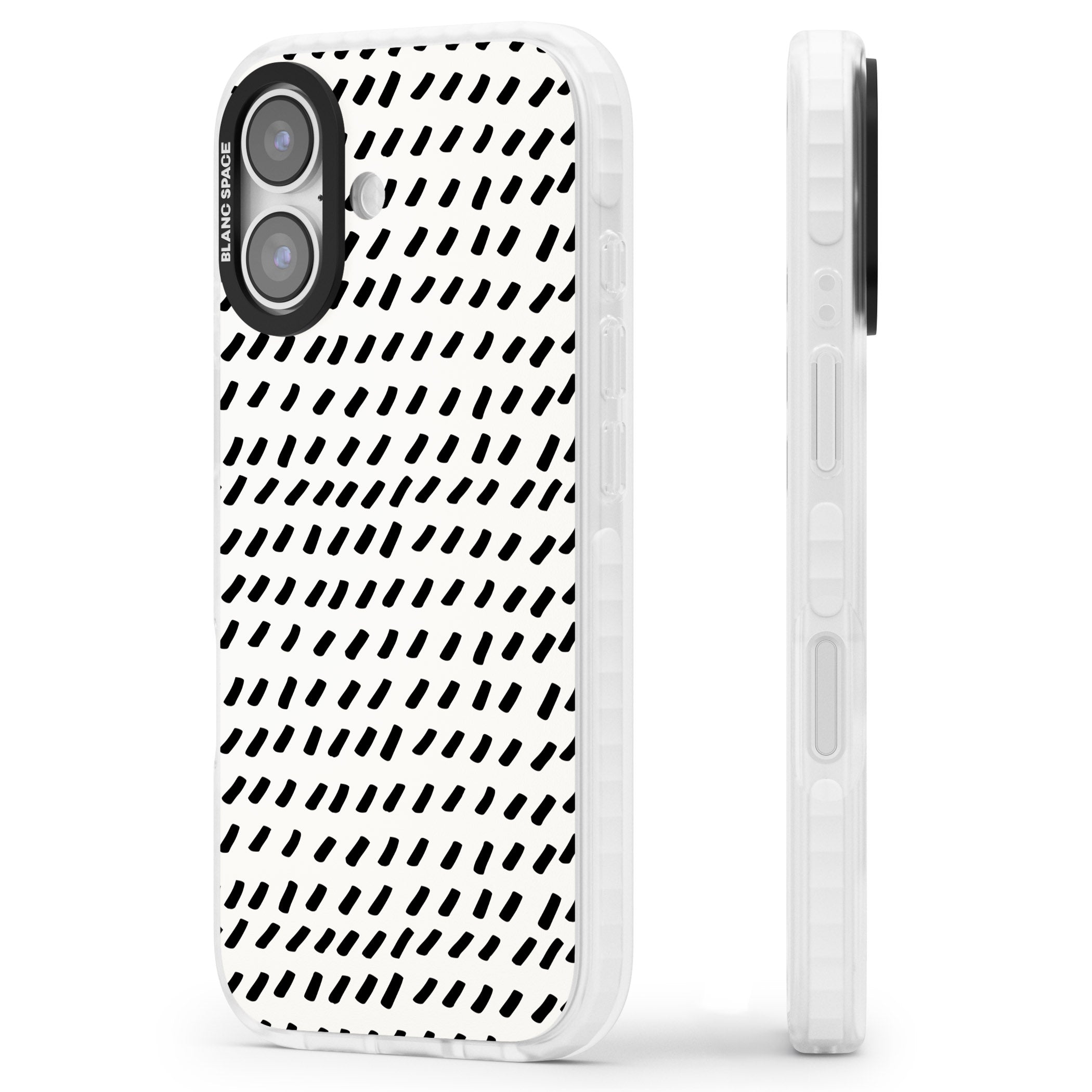 Hand Drawn Lines Pattern iPhone 17 Impact Clear Phone Case Side Profile