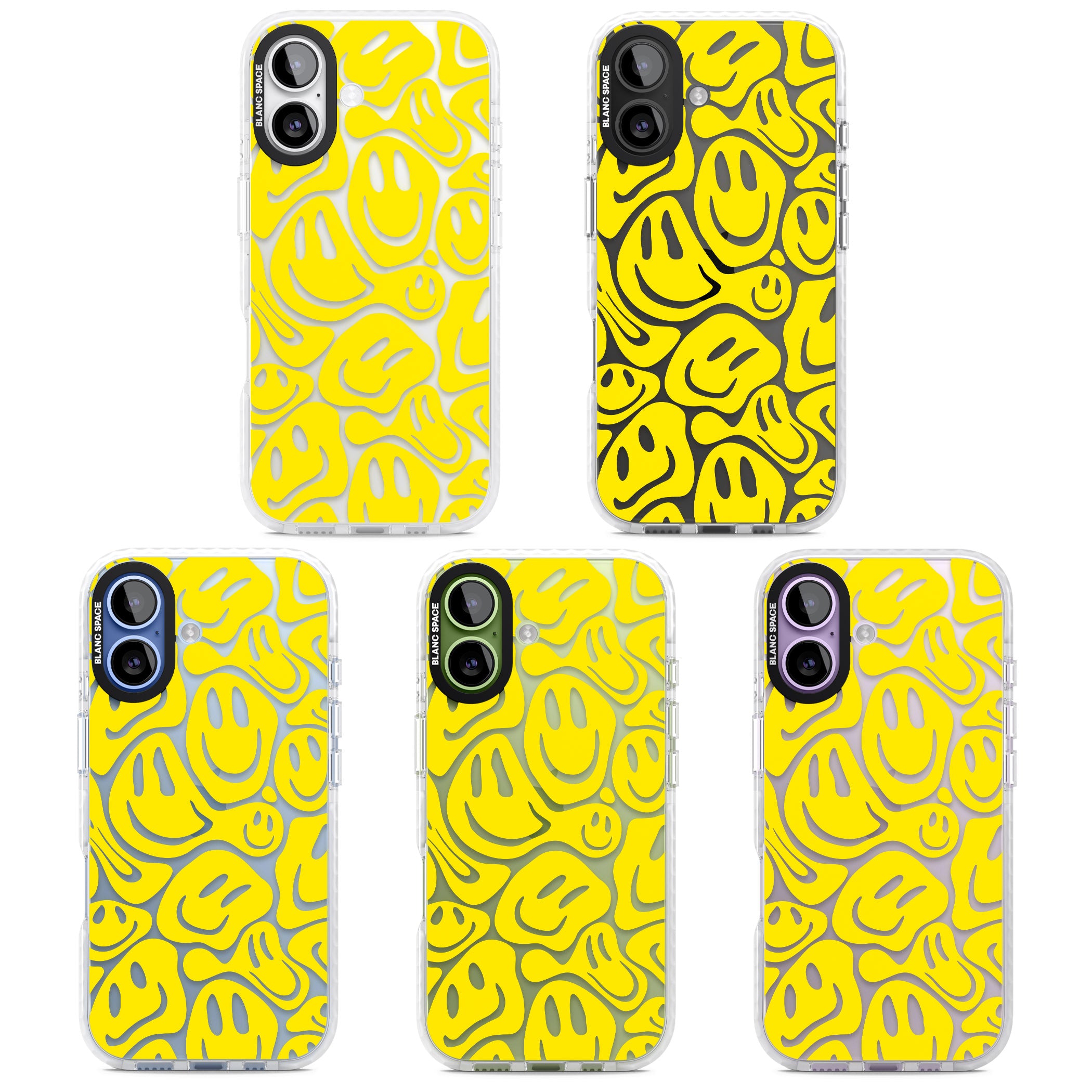 Yellow Acid Faces iPhone 17 Impact Clear Phone Case APT Impact Protection