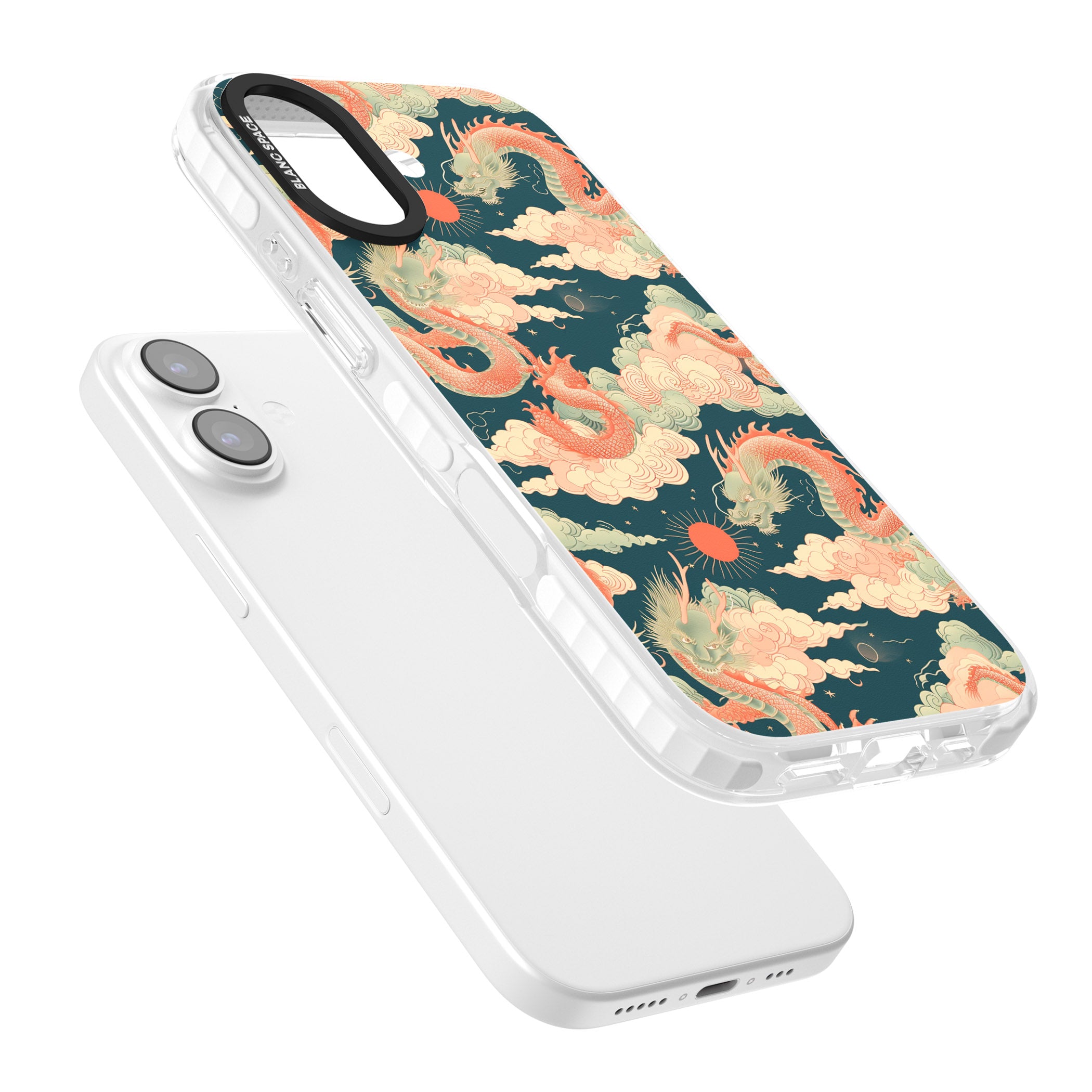 Chinese Dragons Clouds iPhone 17 Impact Clear Phone Case Colours