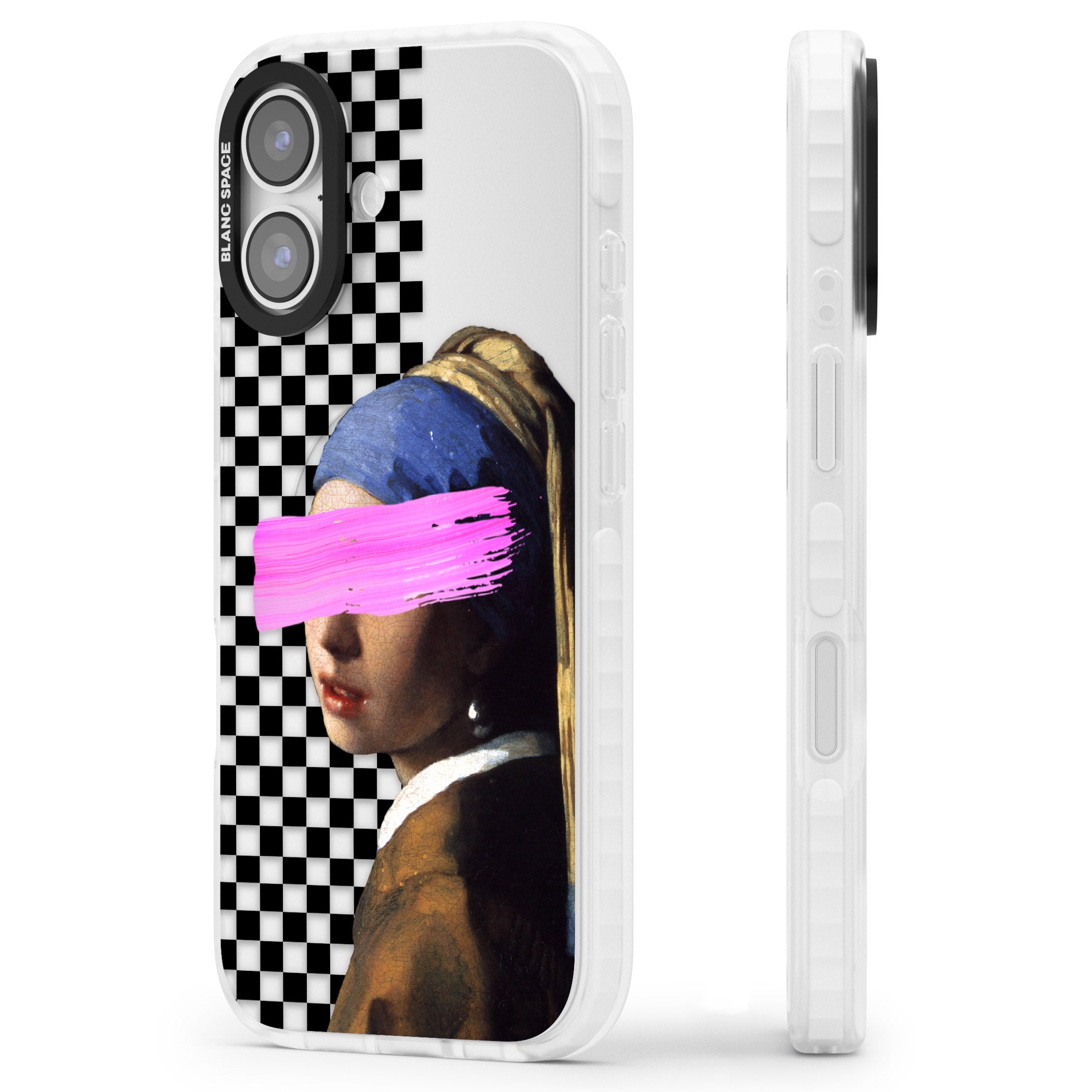 Abstract Pearl Girl iPhone 17 Impact Clear Phone Case Side Profile