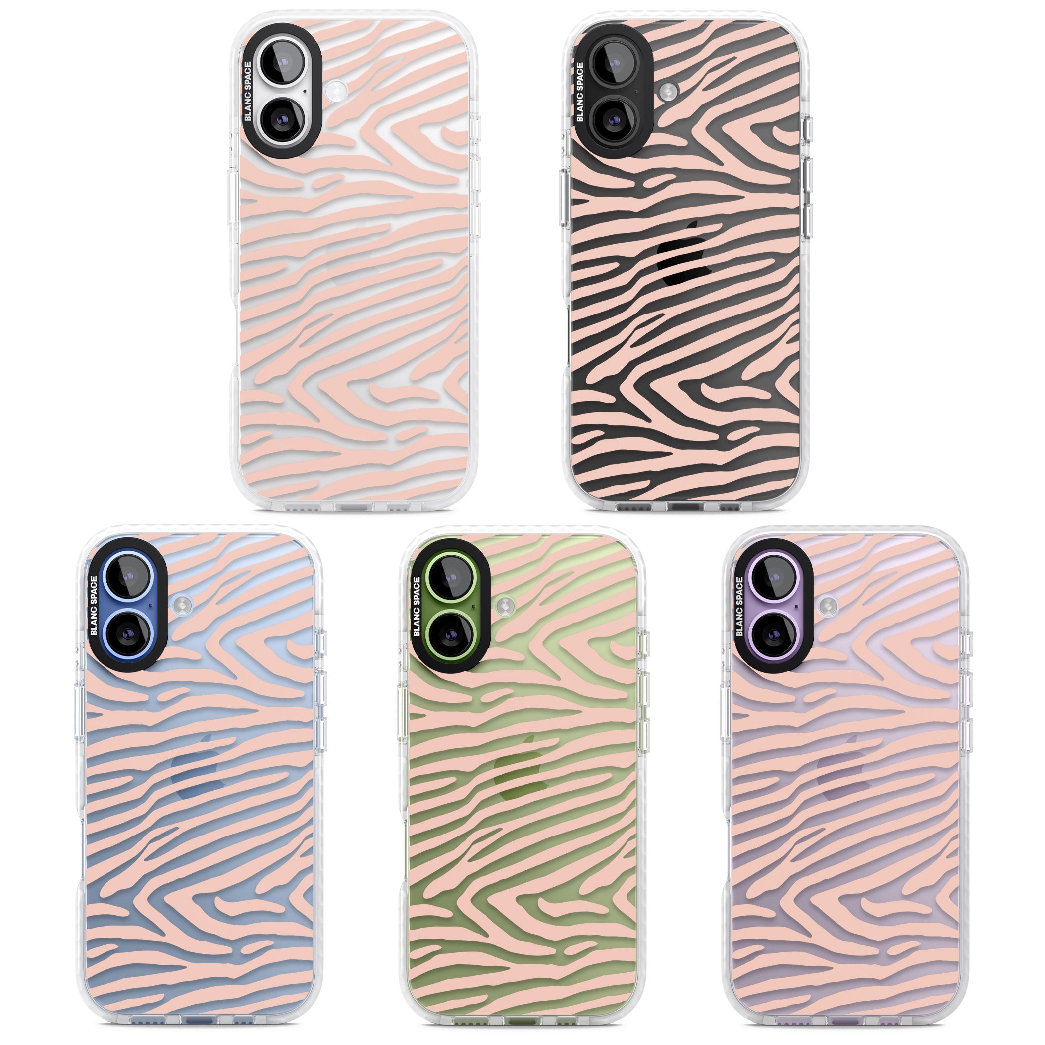 Horizontal Zebra Stripes Transparent Animal Print iPhone 17 Impact Clear Phone Case APT Impact Protection