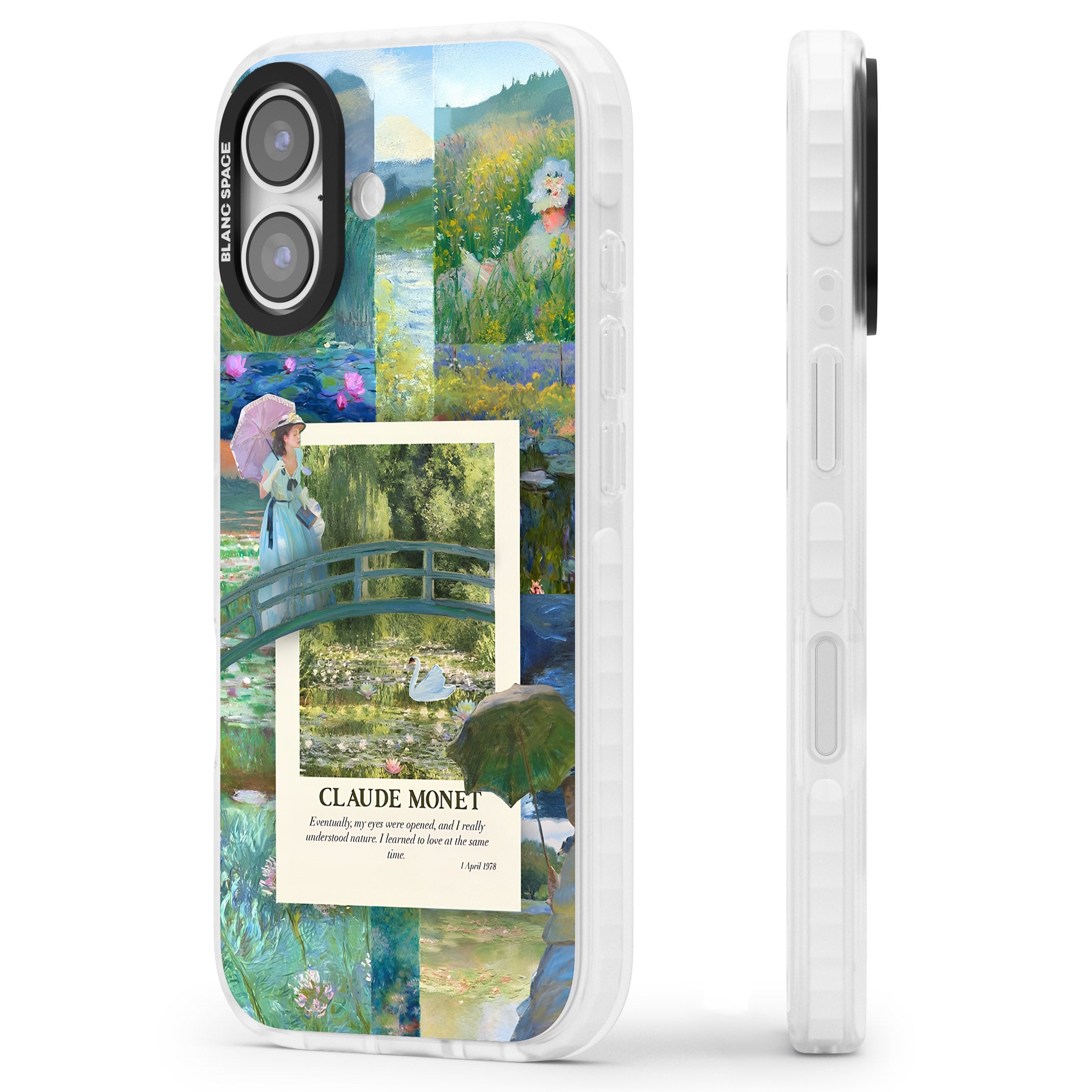 Monet Gardens iPhone 17 Impact Clear Phone Case Side Profile