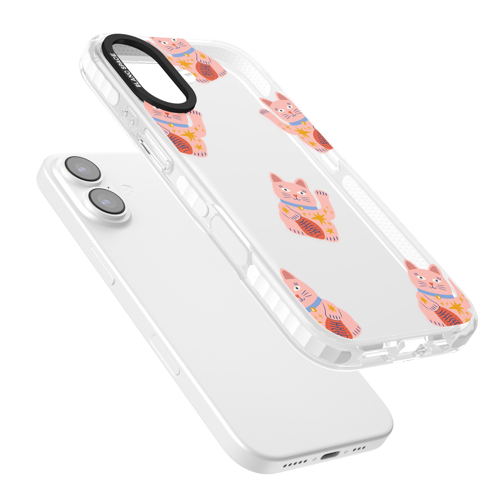 Waving Cat Pattern iPhone 17 Impact Clear Phone Case Colours