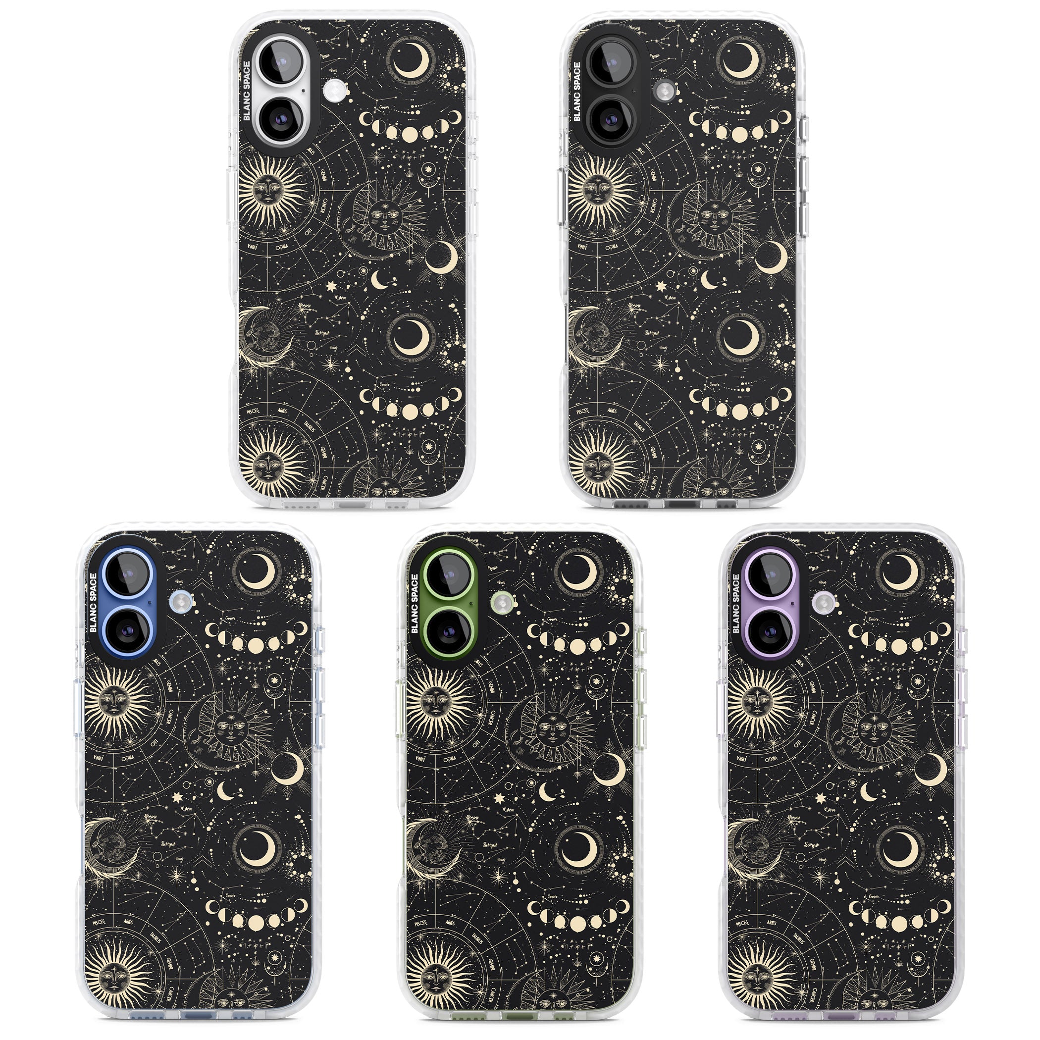 Celestial Suns, Moons & Zodiacs iPhone 17 Impact Clear Phone Case APT Impact Protection