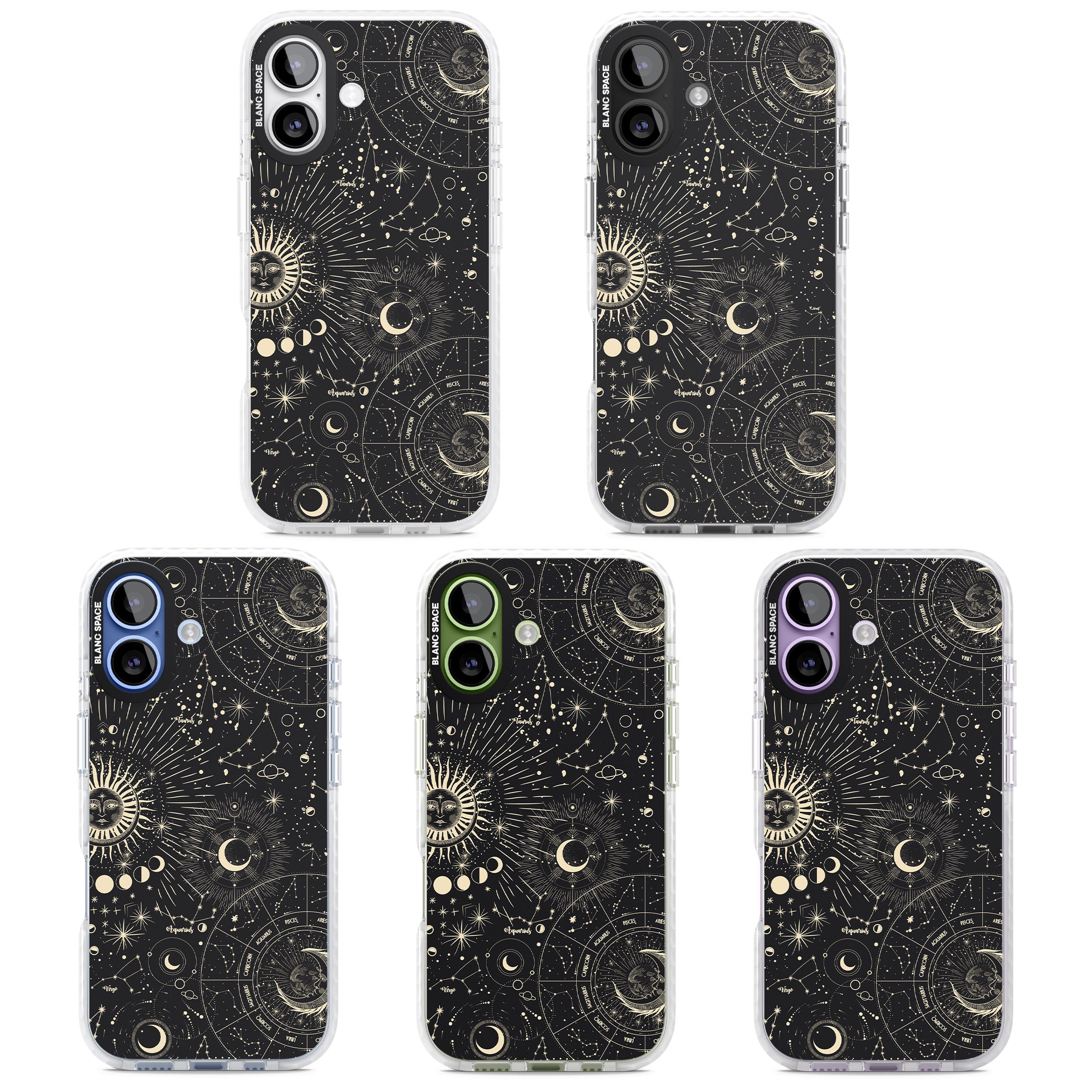 Suns & Zodiac Celestial Chart iPhone 17 Impact Clear Phone Case APT Impact Protection