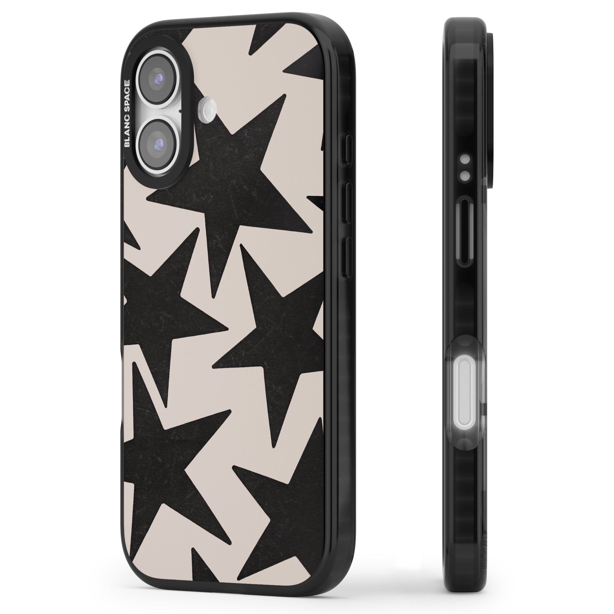 Black Superstars iPhone 17 Impact Black Phone Case Side Profile