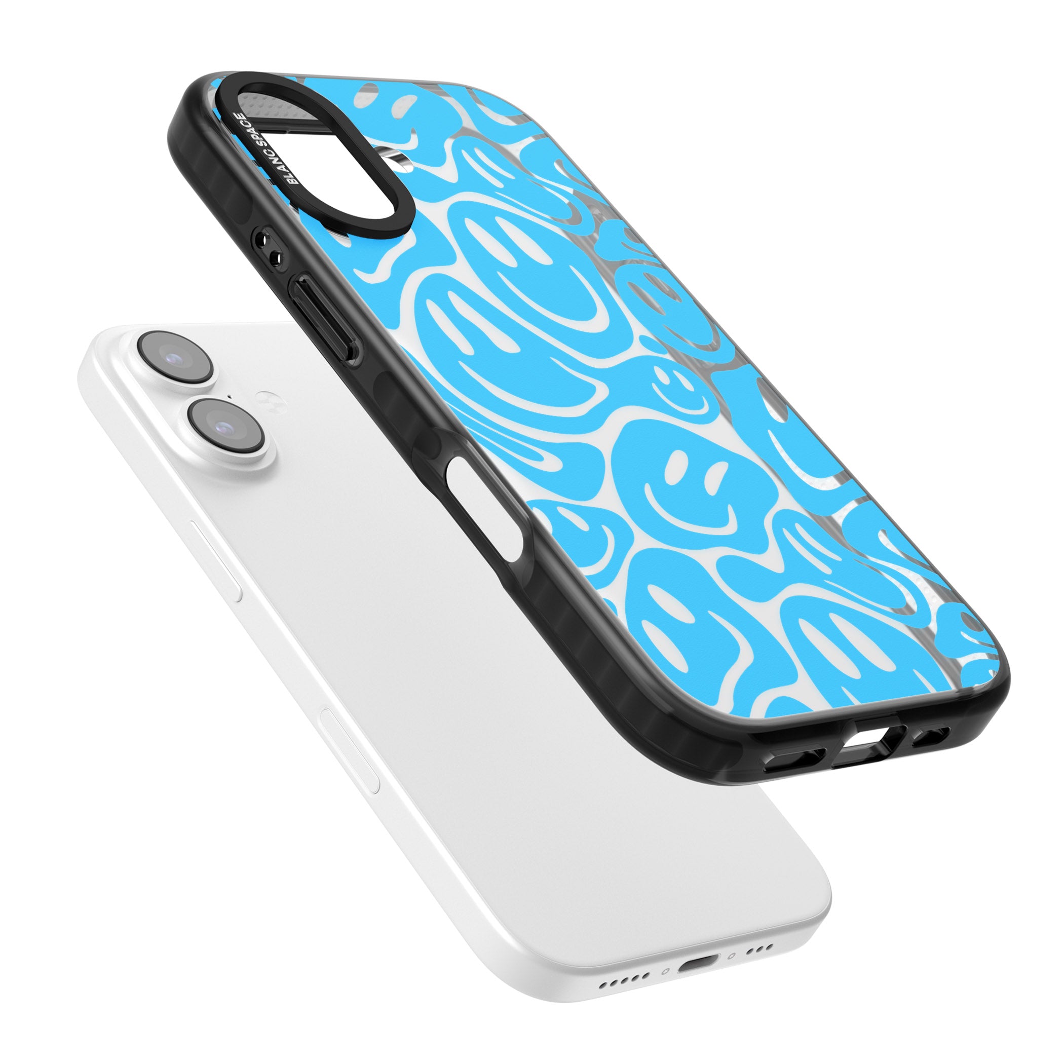 Blue Acid Faces iPhone 17 Impact Black Phone Case Colours