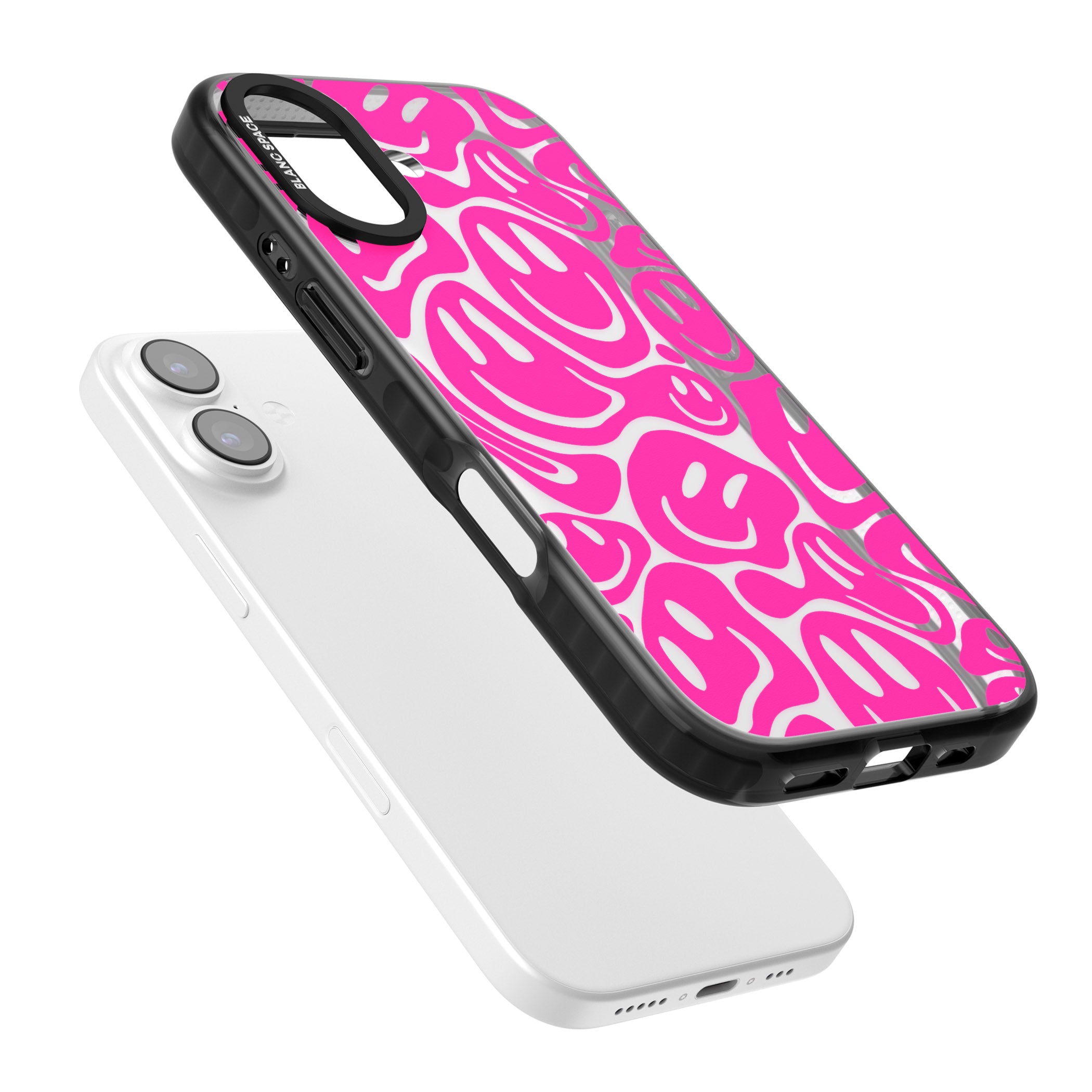Pink Acid Faces iPhone 17 Impact Black Phone Case Colours