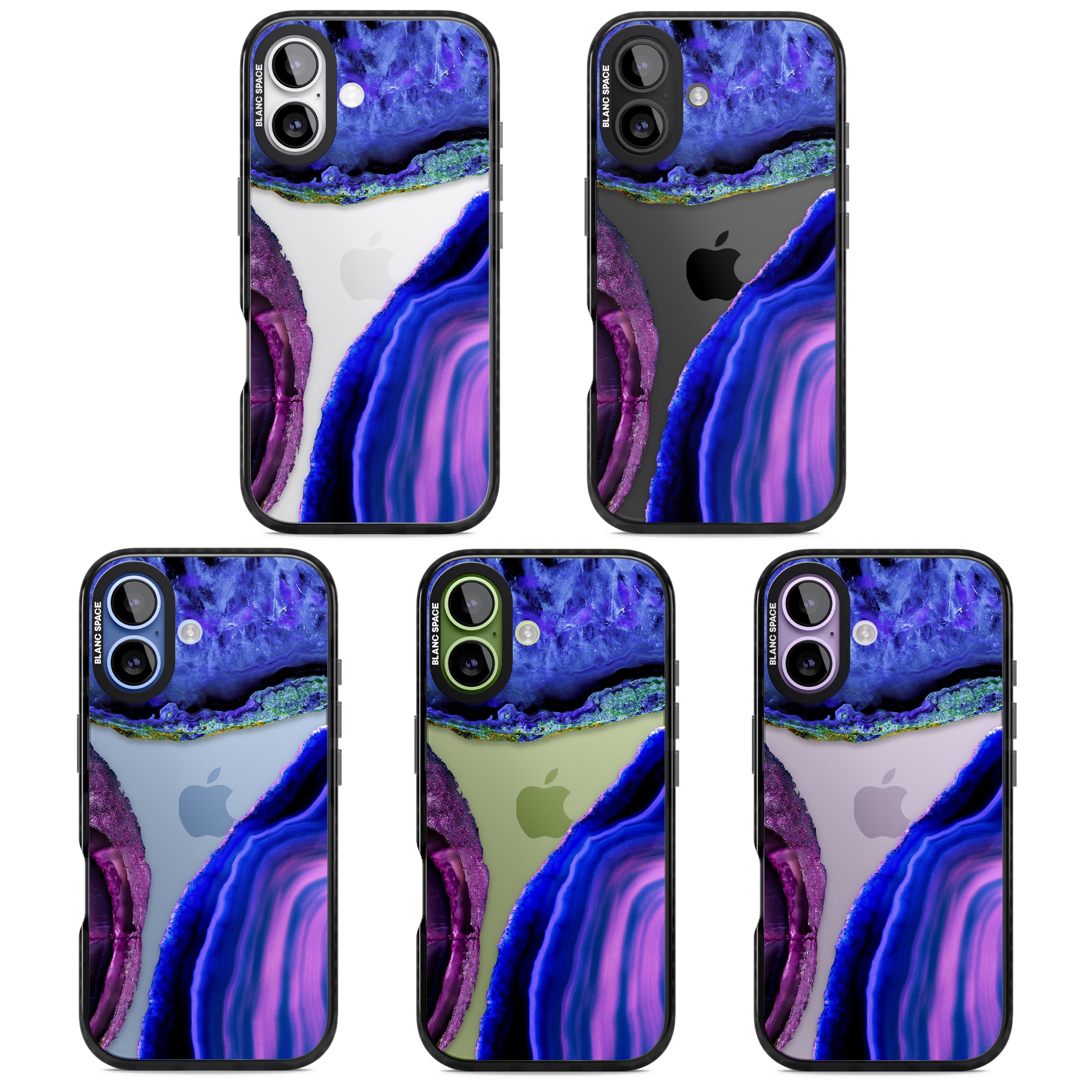 Violet Agate Slice iPhone 17 Impact Black Phone Case APT Impact Protection