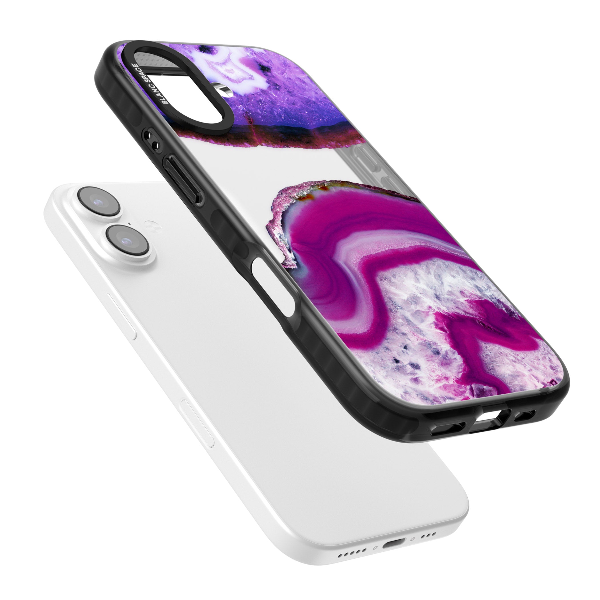 Amethyst Crystal Slice iPhone 17 Impact Black Phone Case Colours