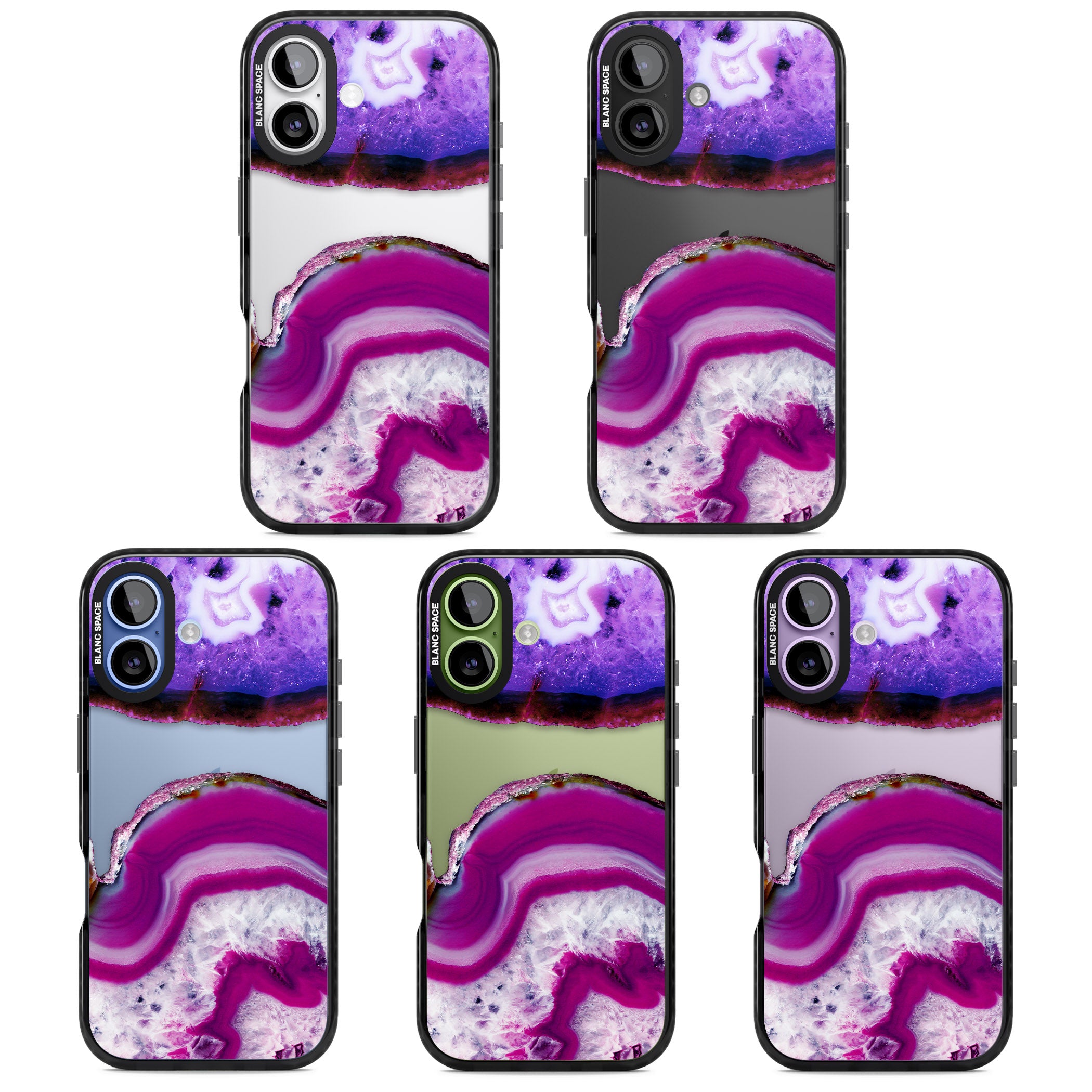 Amethyst Crystal Slice iPhone 17 Impact Black Phone Case APT Impact Protection
