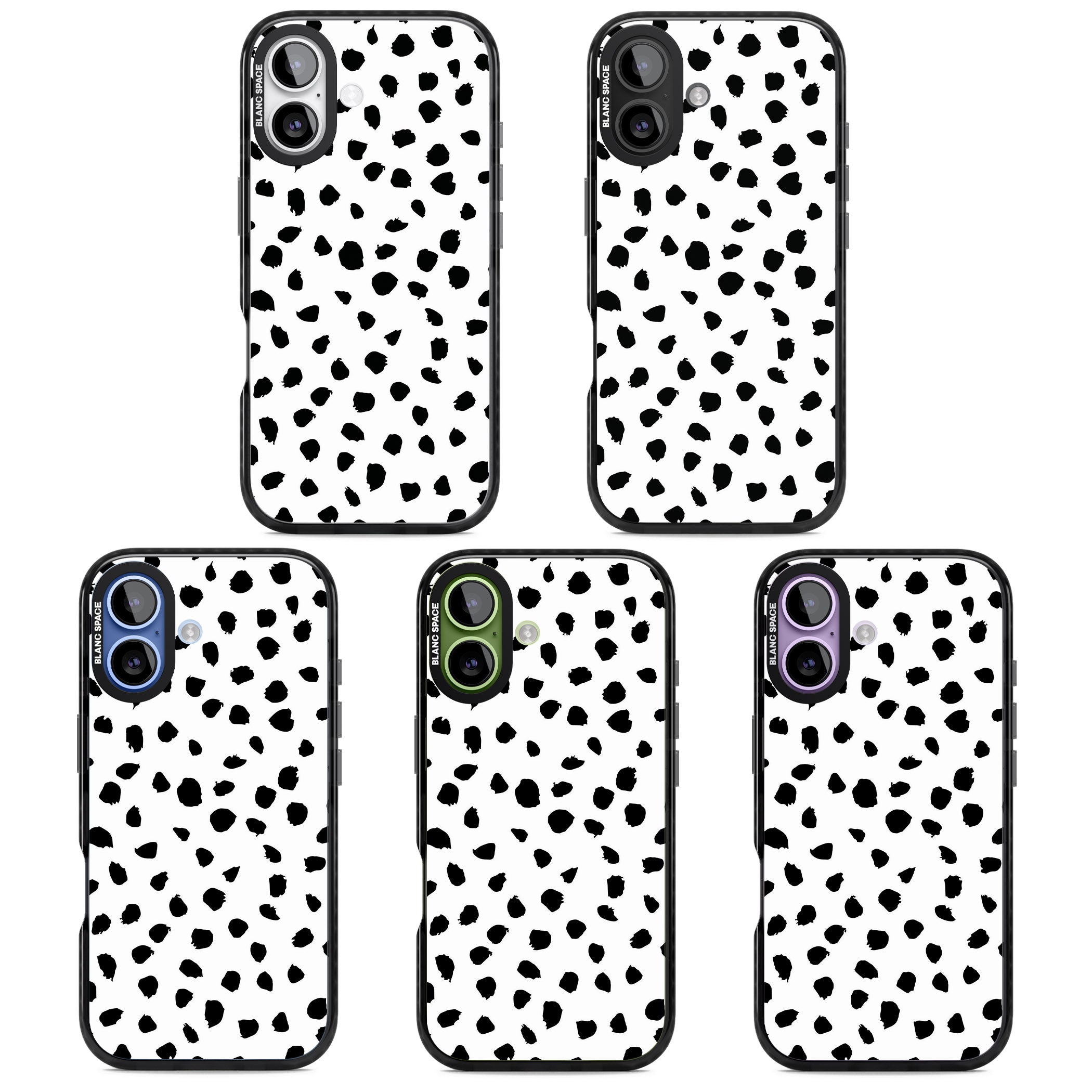 White Dalmatian Print iPhone 17 Impact Black Phone Case APT Impact Protection
