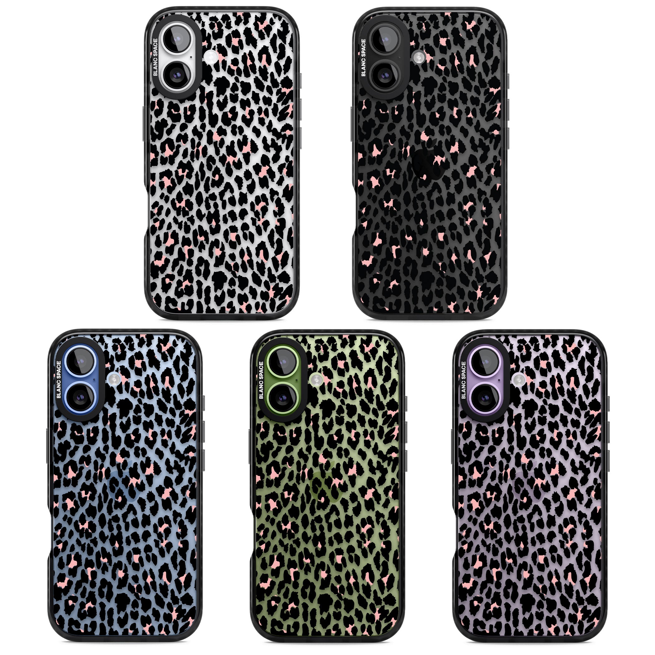 Pink Leopard Print iPhone 17 Impact Black Phone Case APT Impact Protection