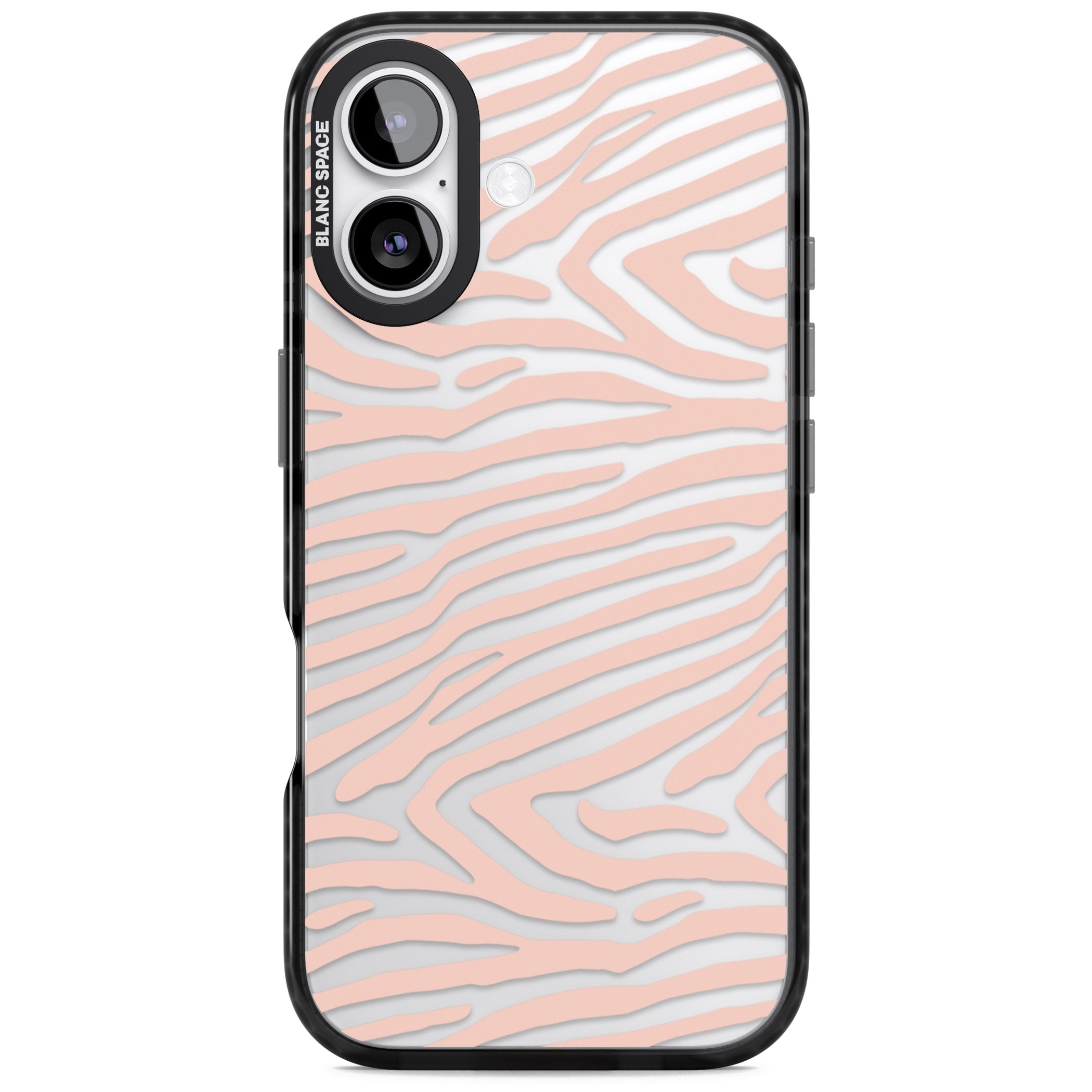 Horizontal Zebra Stripes Transparent Animal Print iPhone 17 Impact Black Phone Case