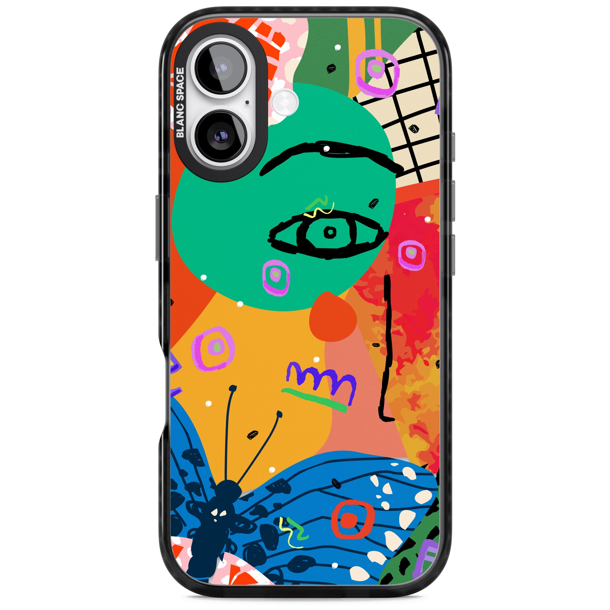Abstract Butterfly iPhone 17 Impact Black Phone Case