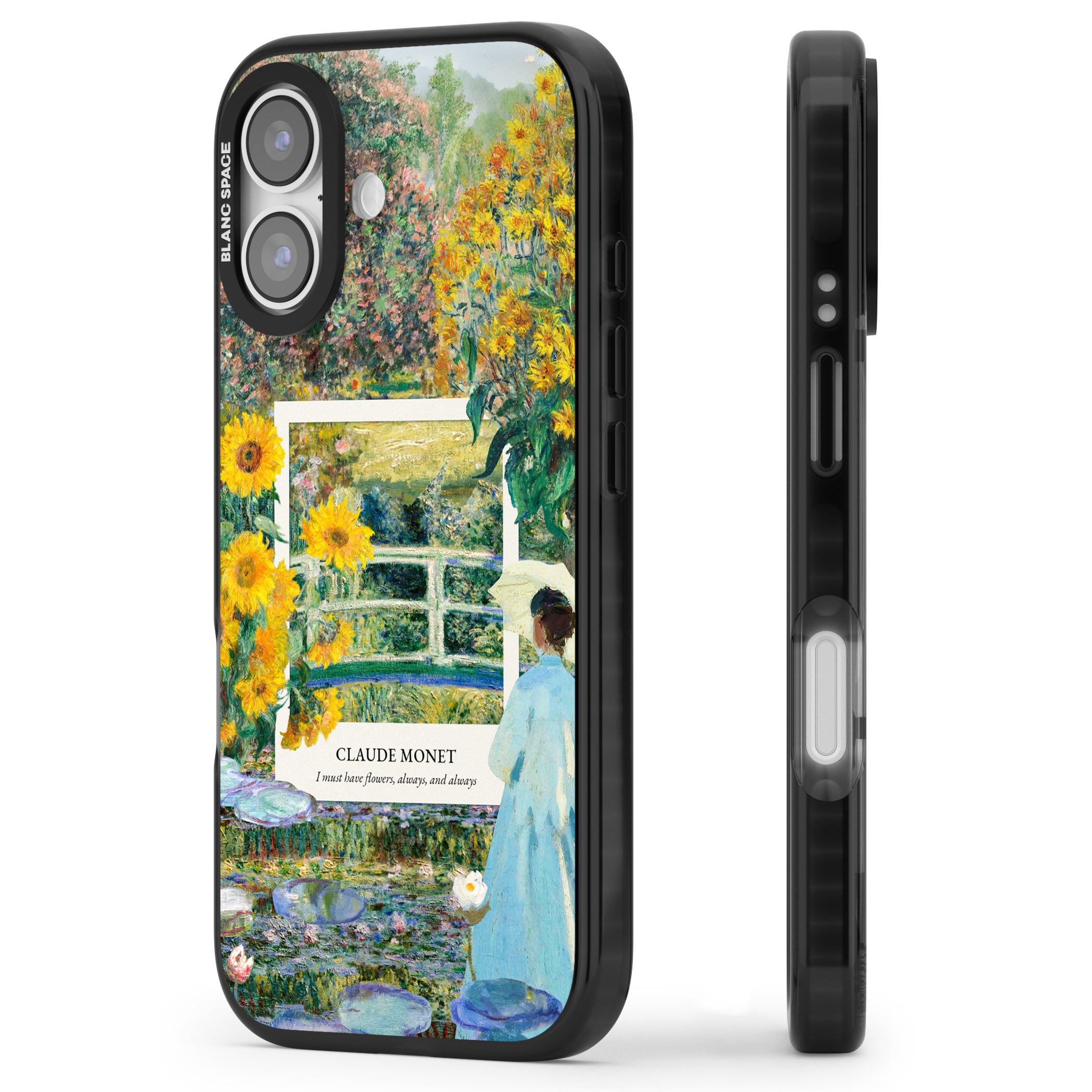 Monet Garden Bridge iPhone 17 Impact Black Phone Case Side Profile