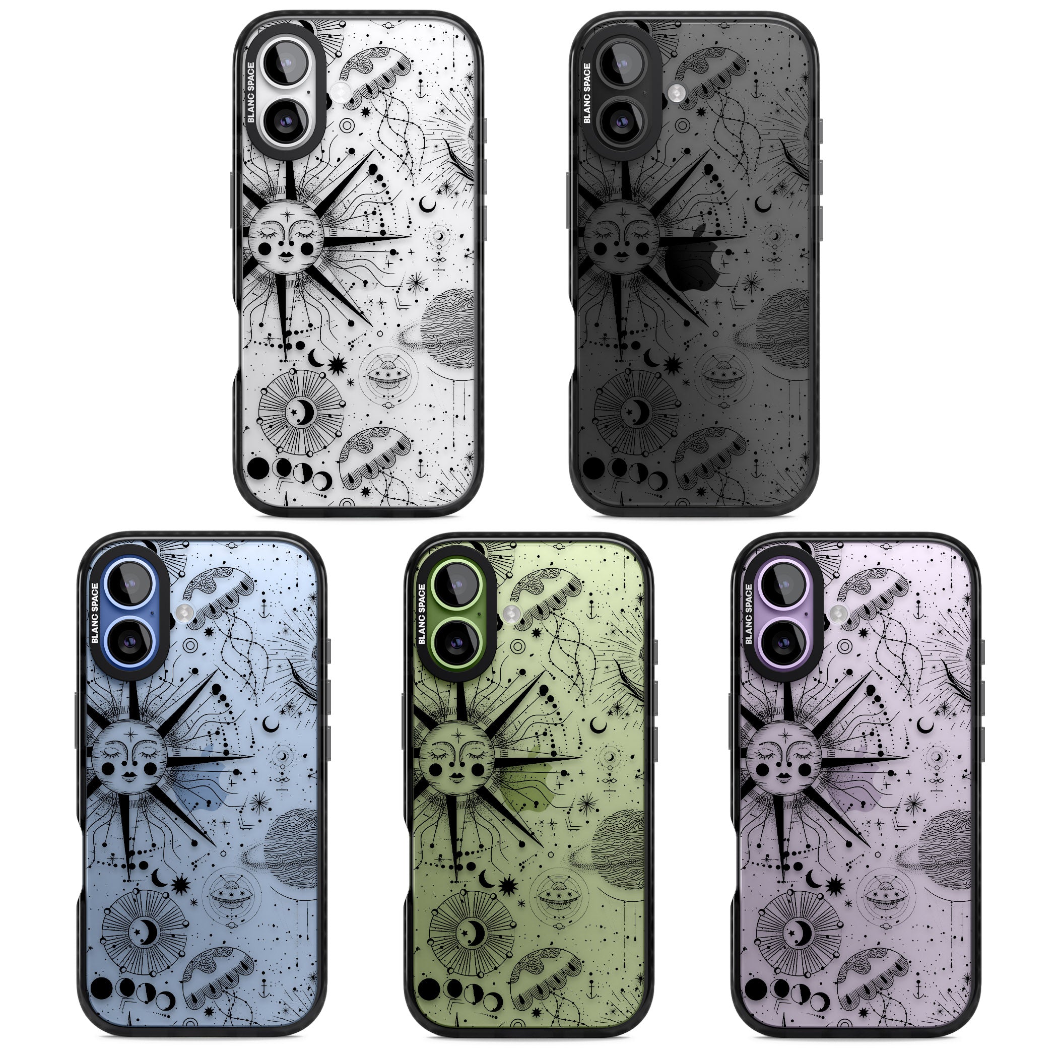 Cosmic Sun Zodiac iPhone 17 Impact Black Phone Case APT Impact Protection
