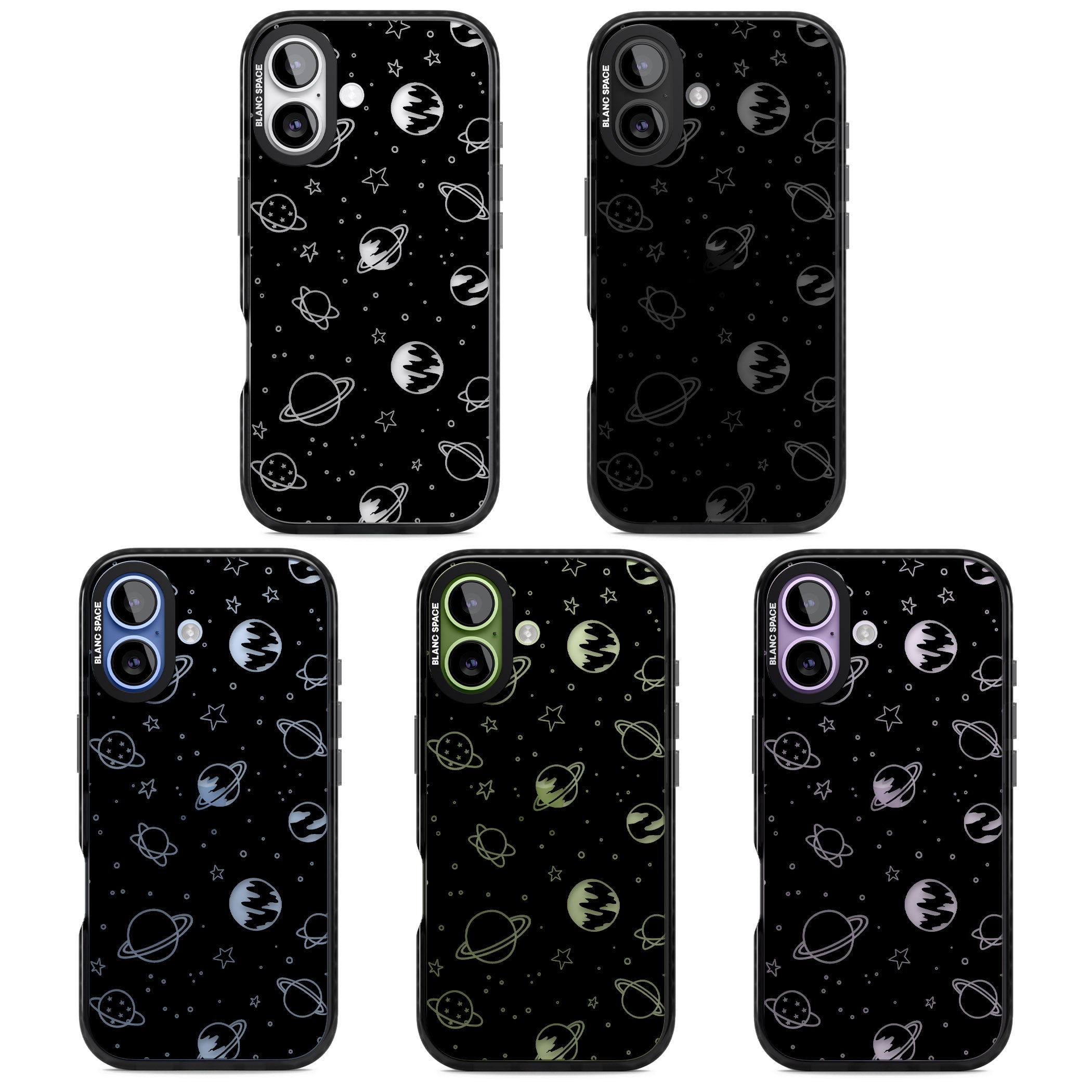Cosmic Sketch Clear Black iPhone 17 Impact Black Phone Case APT Impact Protection