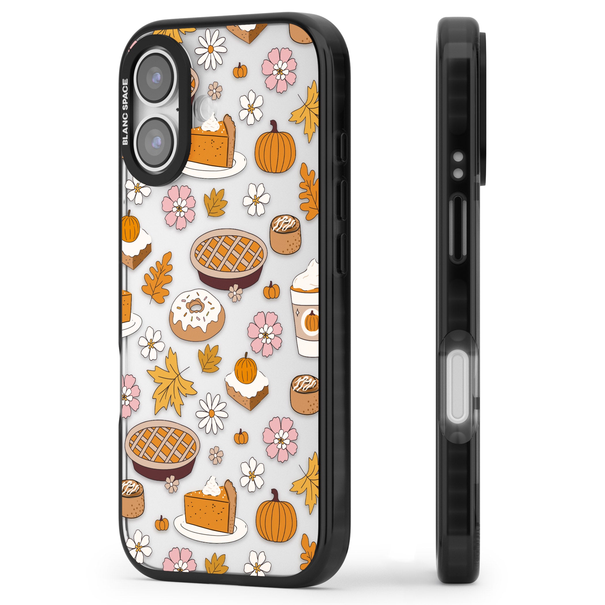 Pumpkin Pie Autumn Treats iPhone 17 Impact Black Phone Case Side Profile
