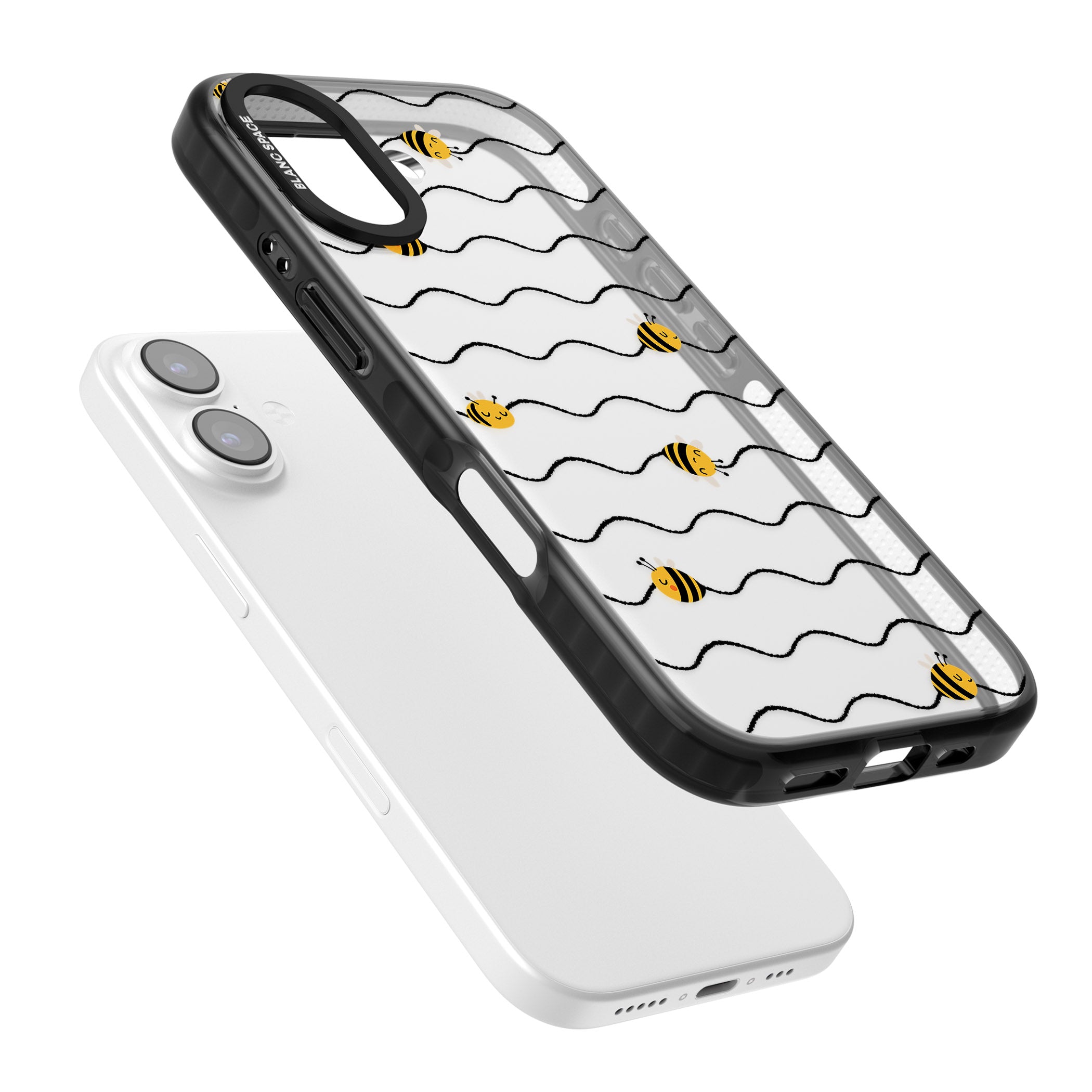 Bee Wave Pattern iPhone 17 Impact Black Phone Case Colours