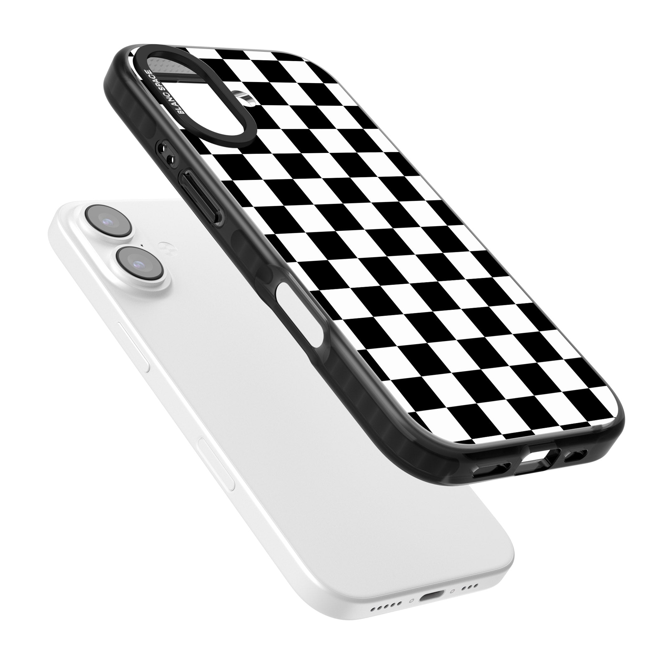Black Checkered iPhone 17 Impact Black Phone Case Colours