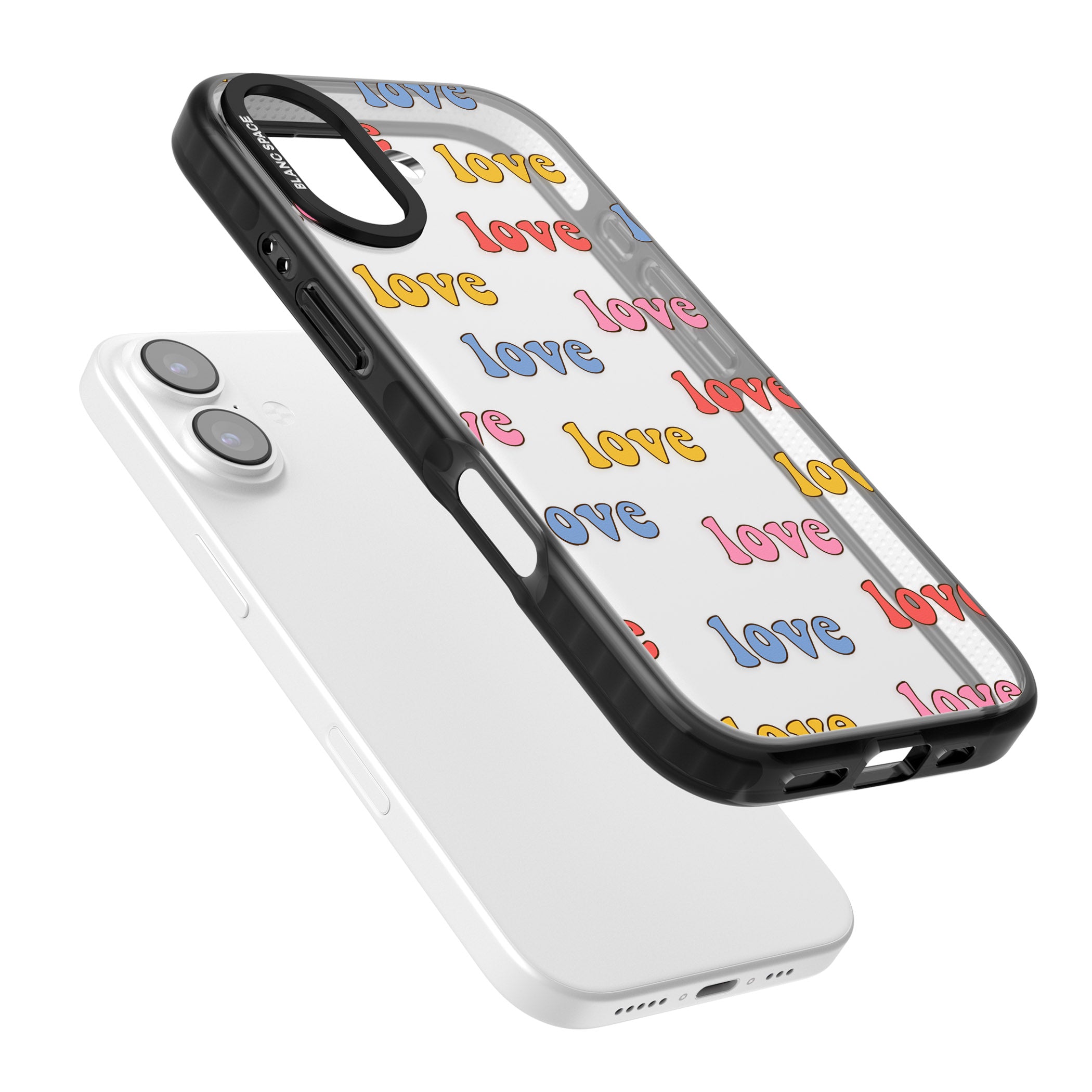 Love Pattern iPhone 17 Impact Black Phone Case Colours