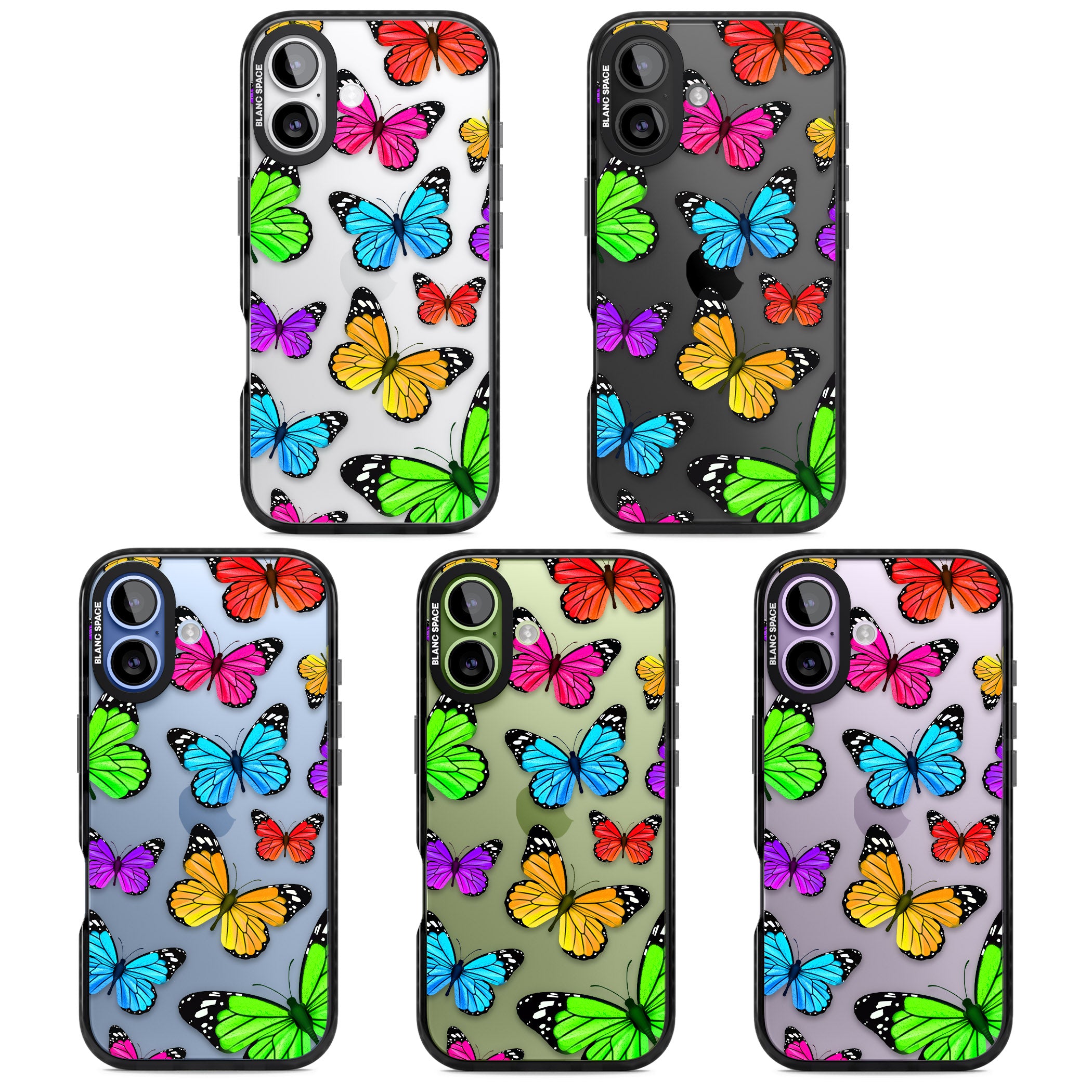 Vibrant Butterflies iPhone 17 Impact Black Phone Case APT Impact Protection