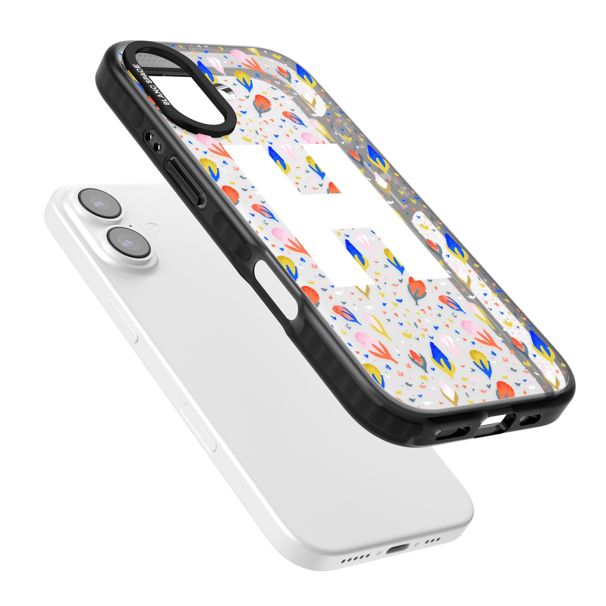 Personalised Abstract Floral Initial iPhone 17 Impact Black Phone Case Colours