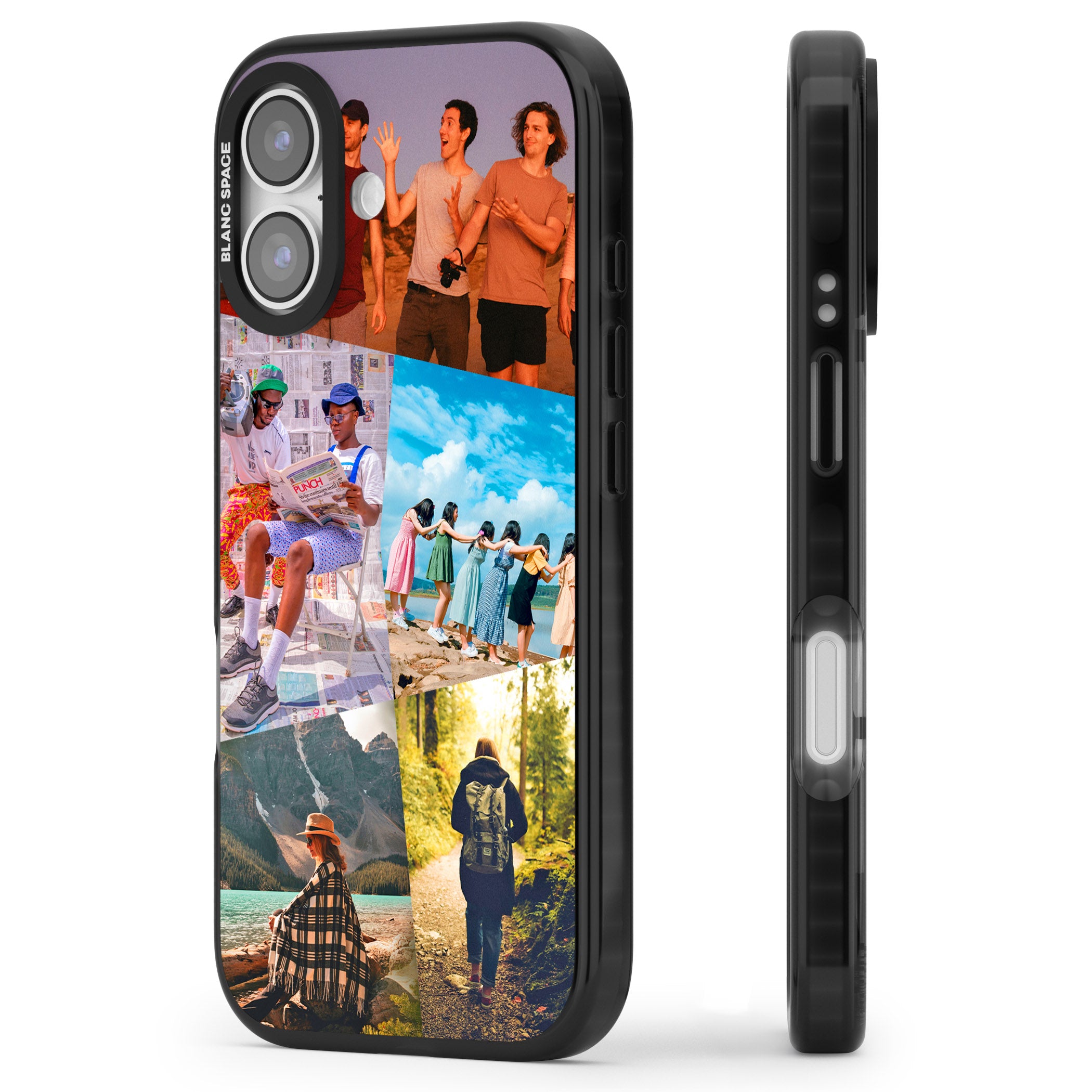 Personalised Abstract Photo Grid iPhone 17 Impact Black Phone Case Side Profile