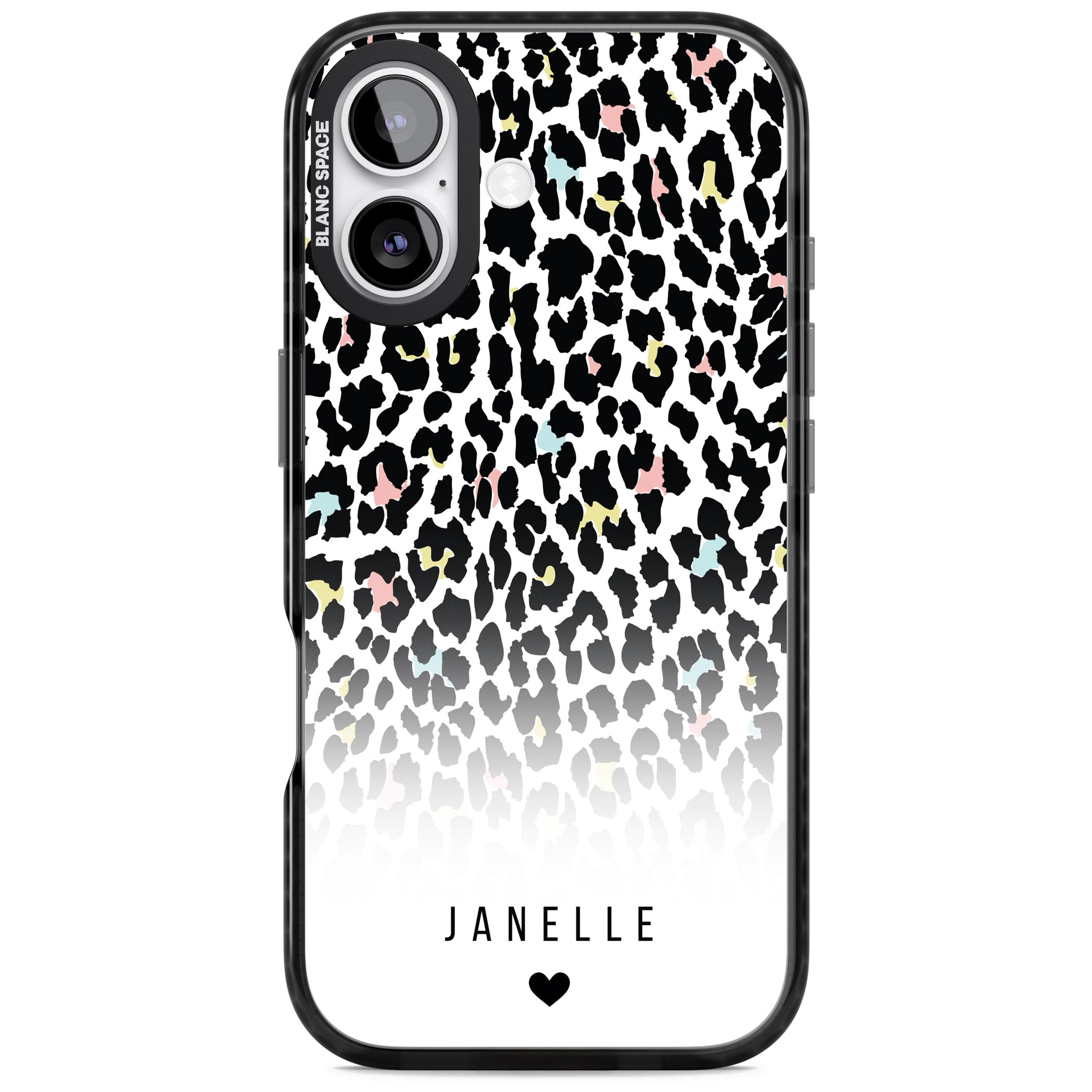 Personalised Pastel Leopard iPhone 17 Impact Black Phone Case