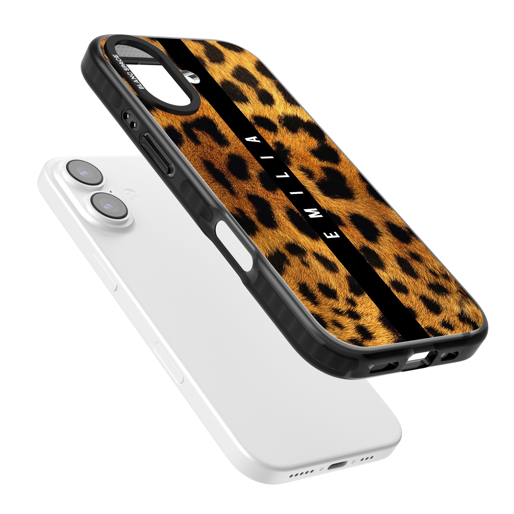 Personalised Leopard Print iPhone 17 Impact Black Phone Case Colours