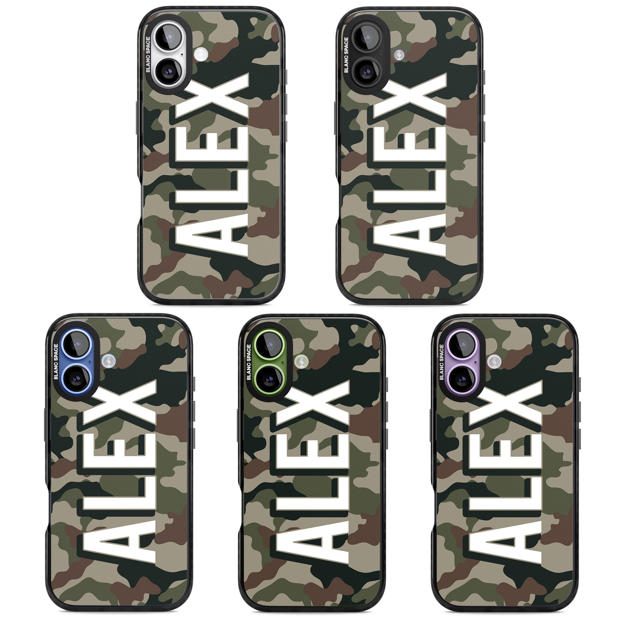 Personalised Classic Green Camo iPhone 17 Impact Black Phone Case APT Impact Protection