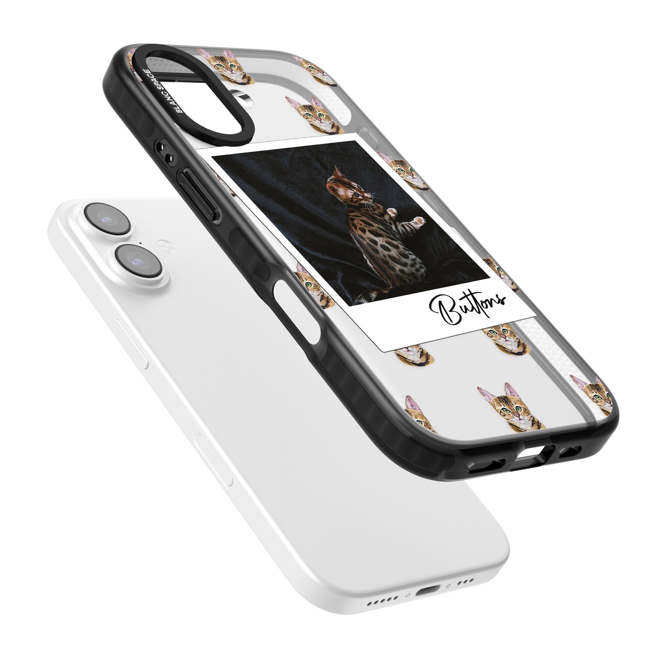 Personalised Bengal Cat Photo iPhone 17 Impact Black Phone Case Colours