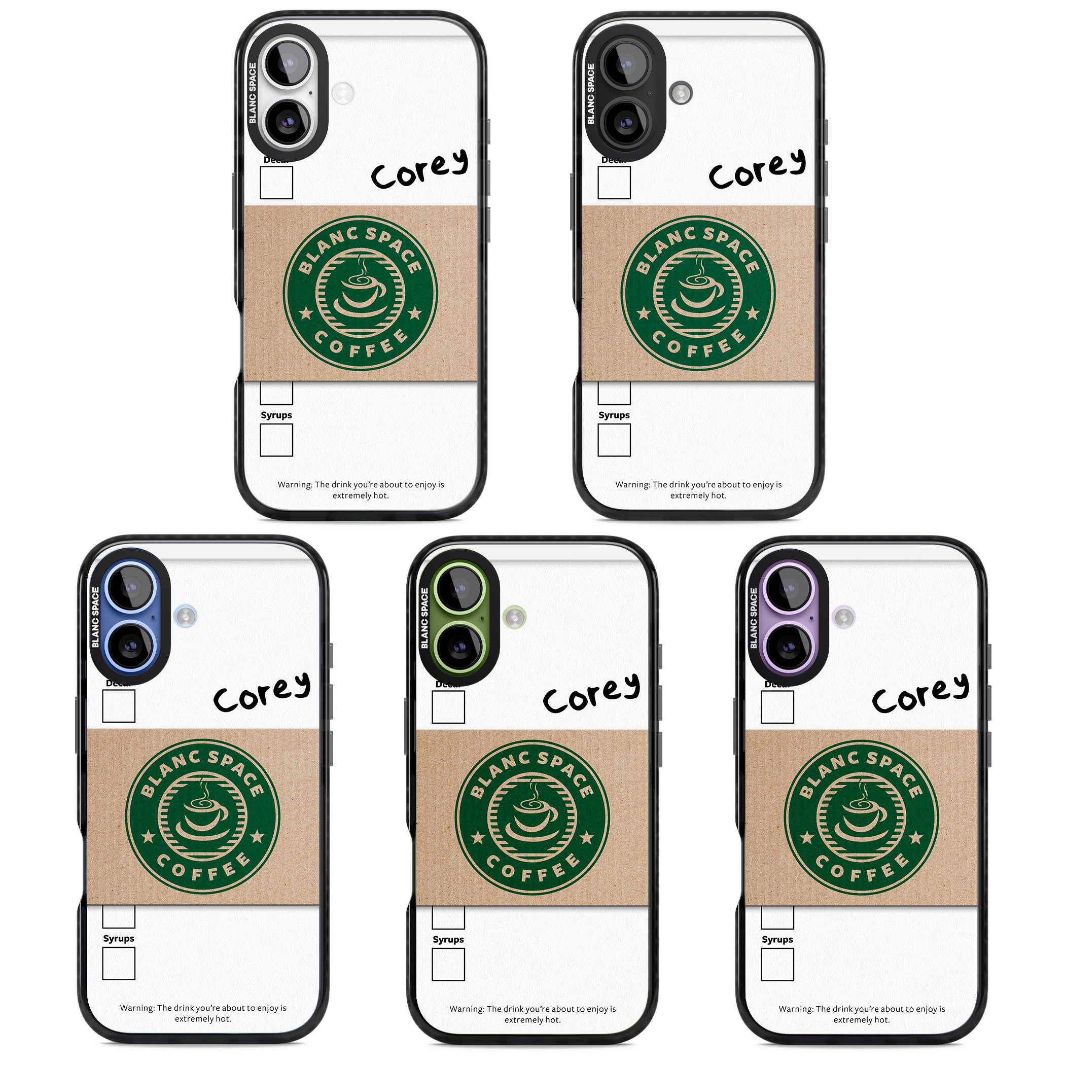 Personalised Coffee Cup iPhone 17 Impact Black Phone Case APT Impact Protection